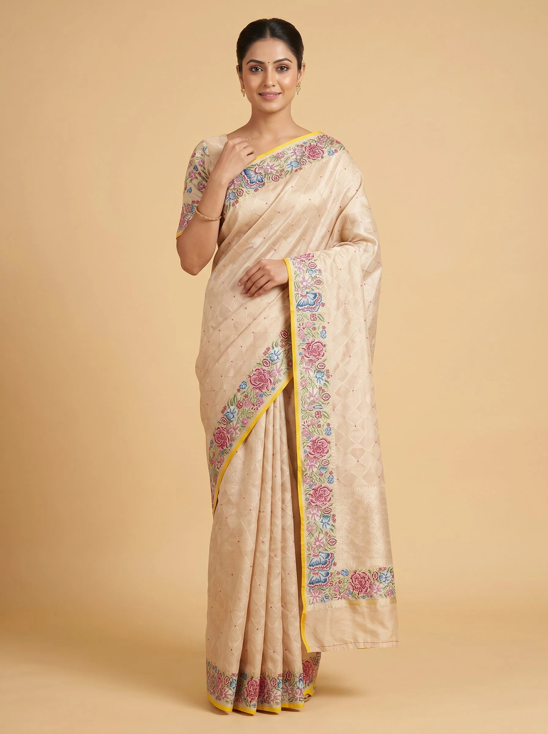 Peach Muted Shade Handloom Saree