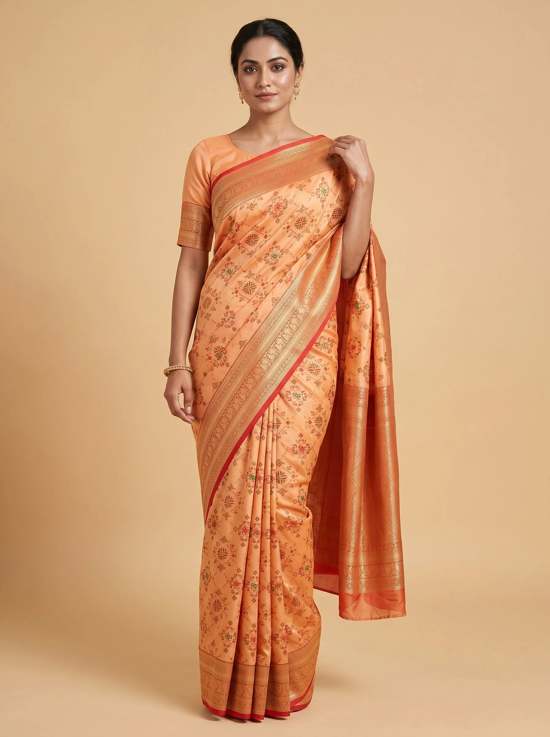 Peach Silk Glow Saree