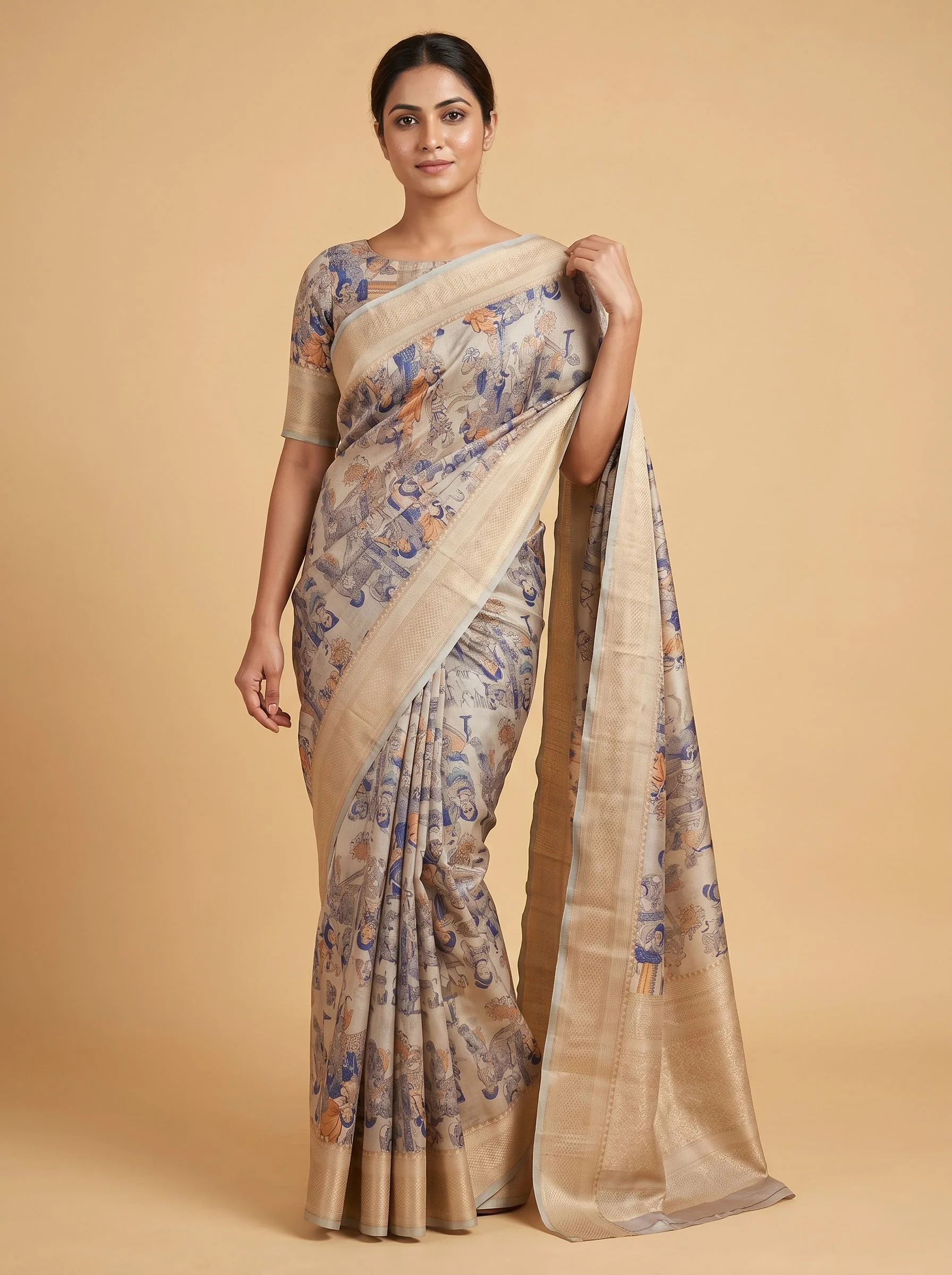 Peach Soft Flow Handloom Saree