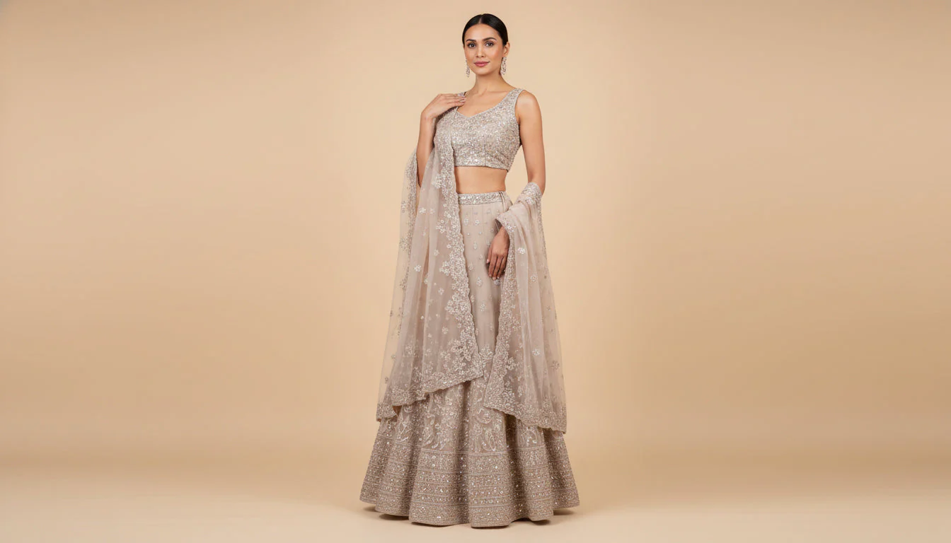 Peach Soft-Touch Embroidered Saree