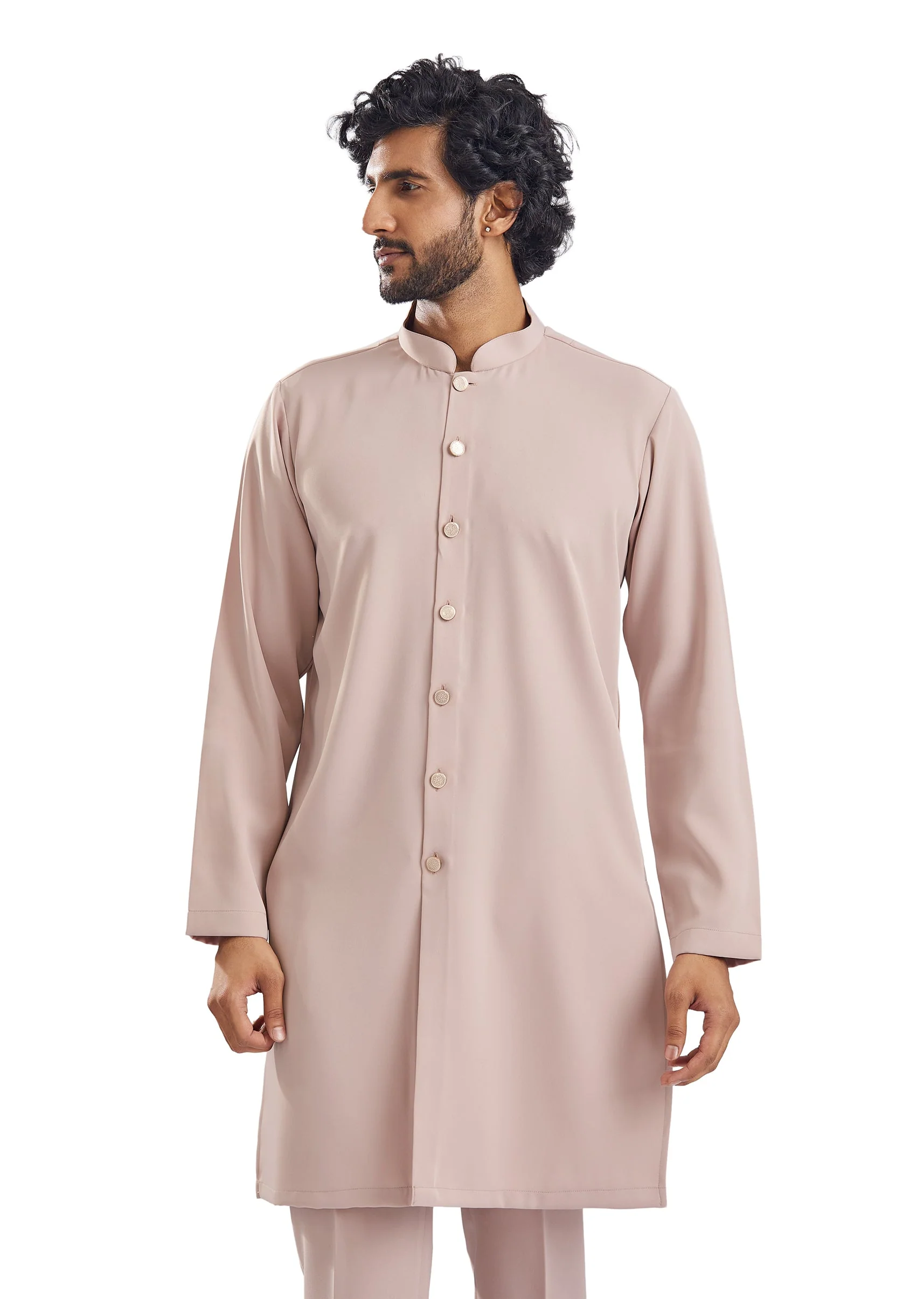 Peach Zardosi Indo Western Mens Set - Image 7