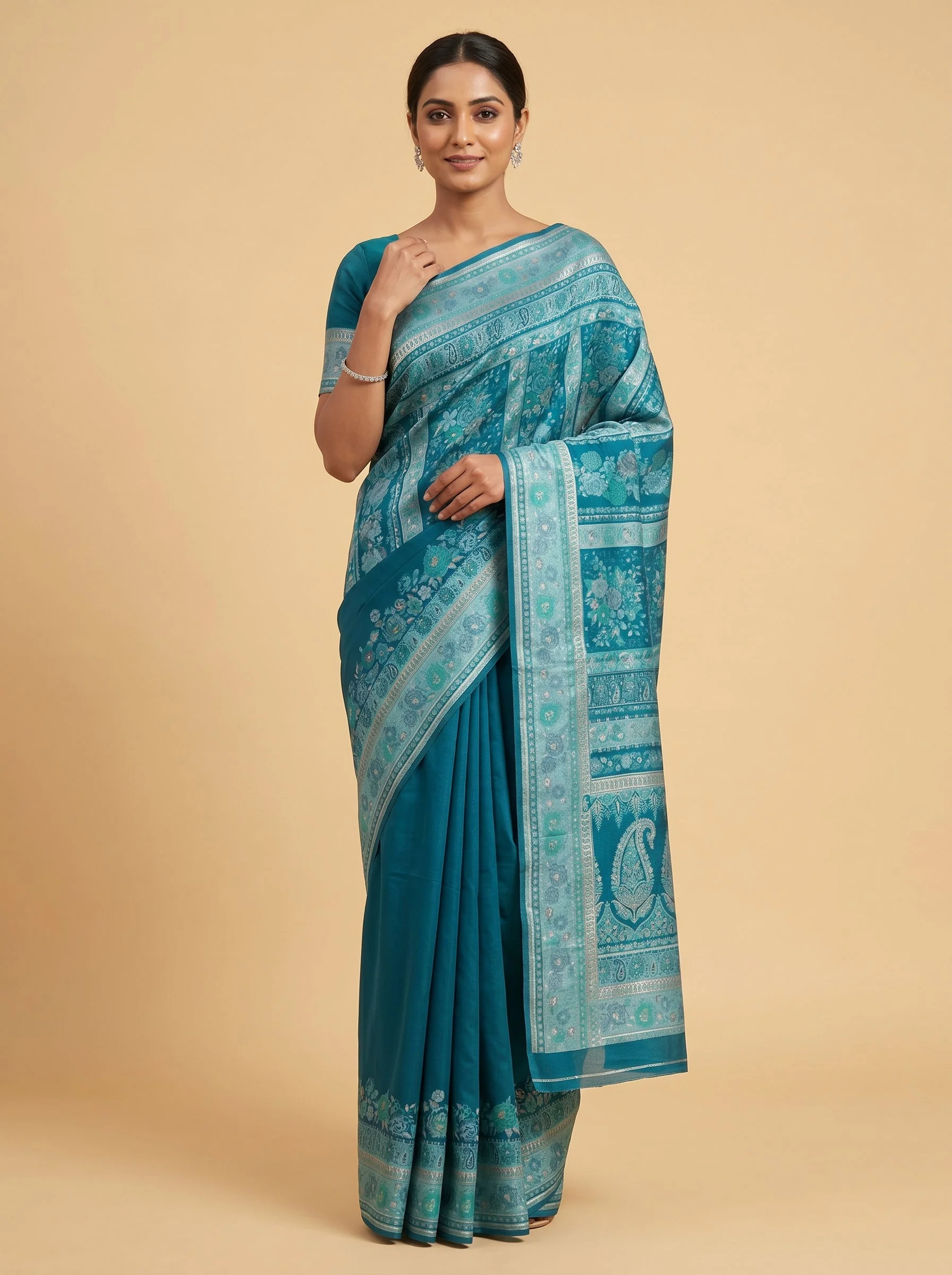Peacock Blue Statement Handloom Saree