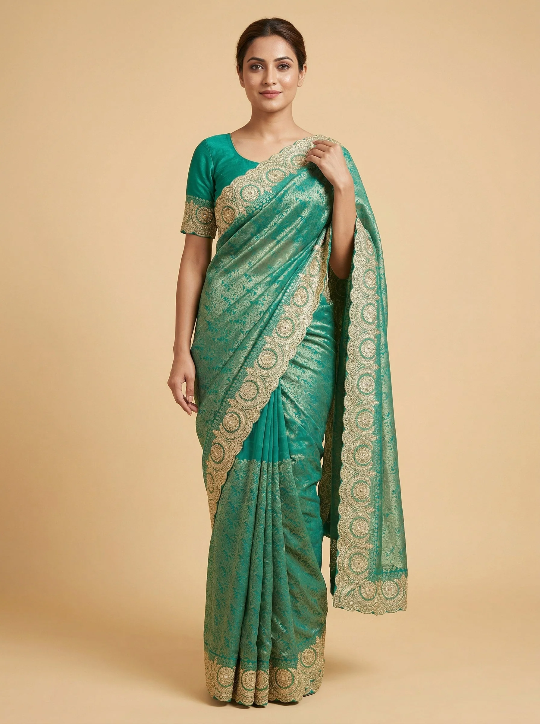 Peacock Dazzling Embroidered Saree