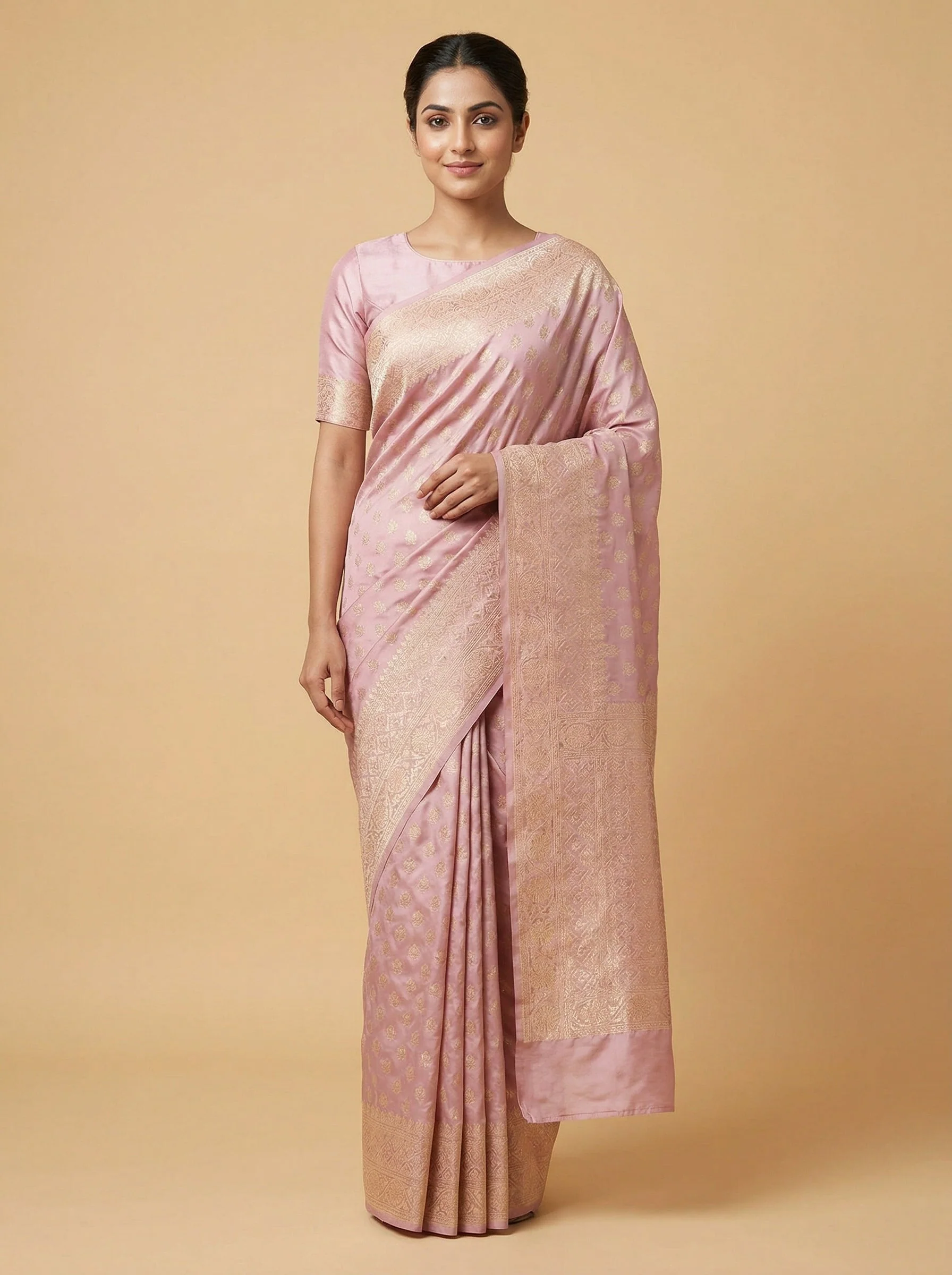 Petal Onion Pink Handloom Saree