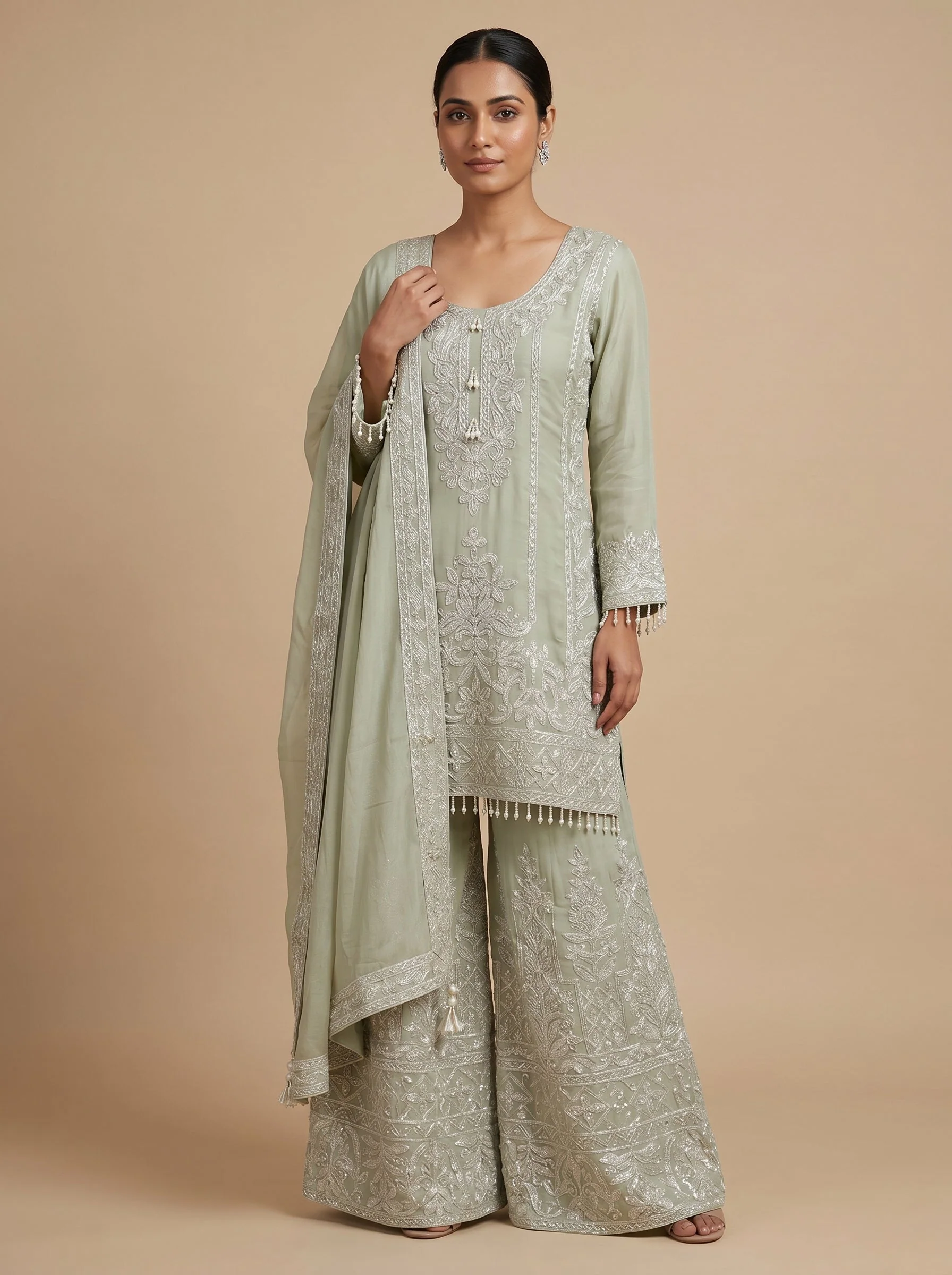 Pine Green Sharara Set