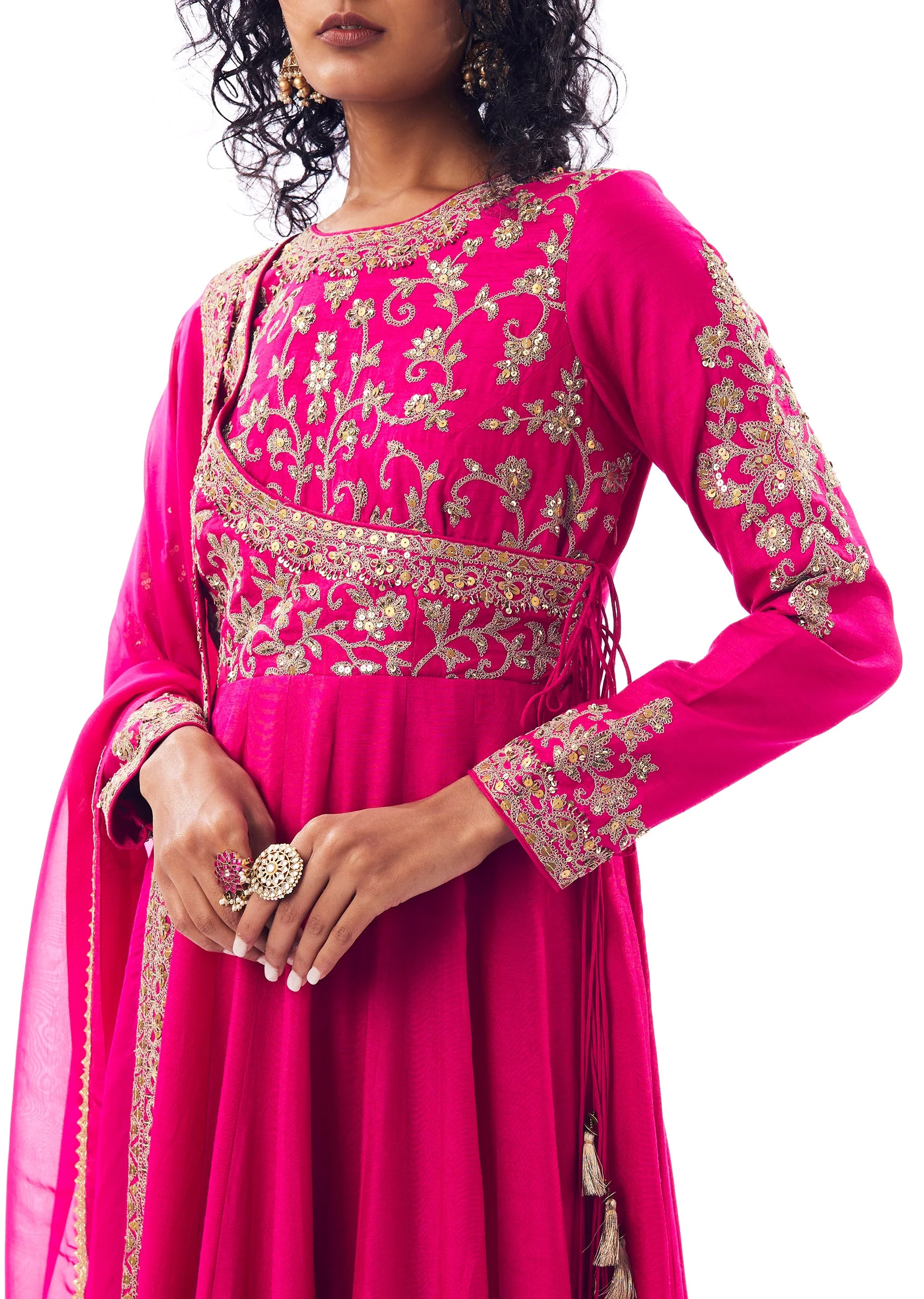 Pink Angarkha Anarkali - Image 2