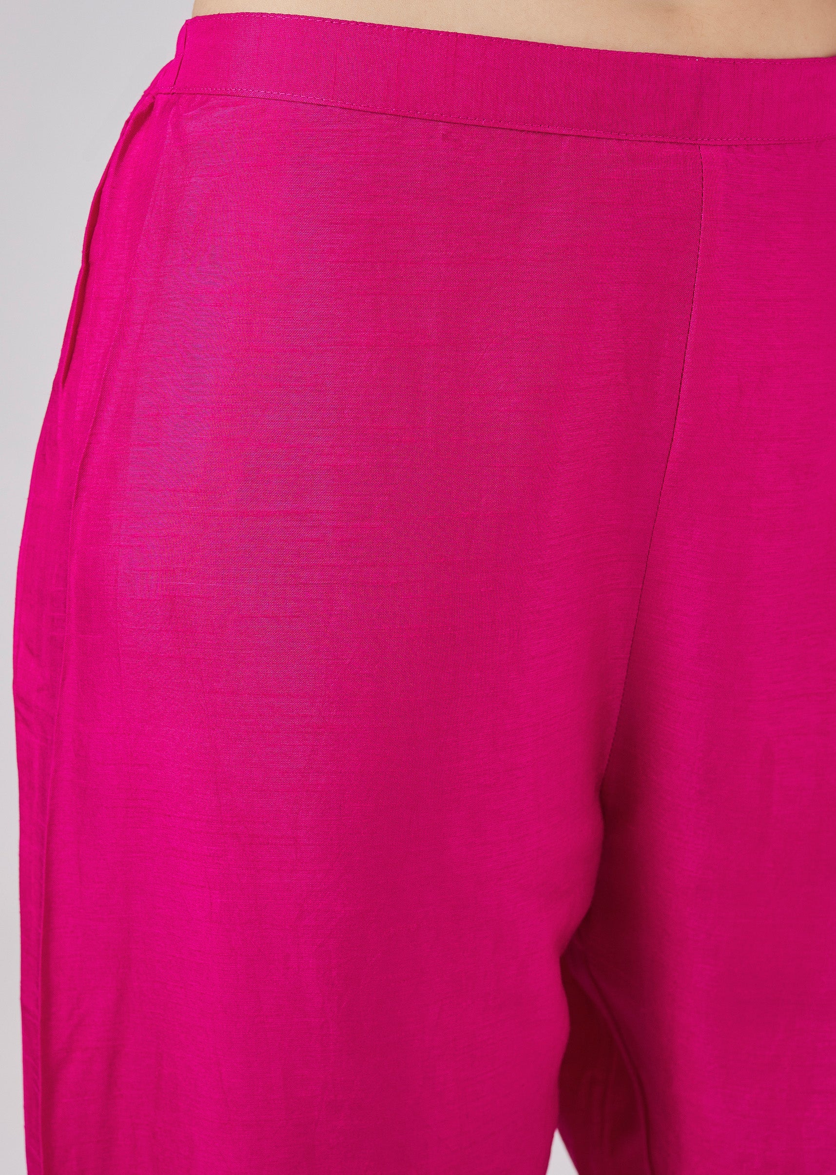 Pink Banarasi Bandhani Silk Anarkali Set With Dupatta - Image 6