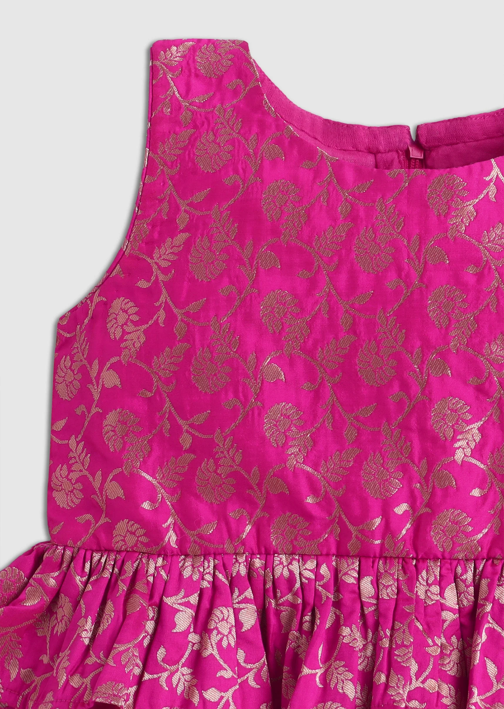Pink Banarasi Silk Lehenga Set - Image 4