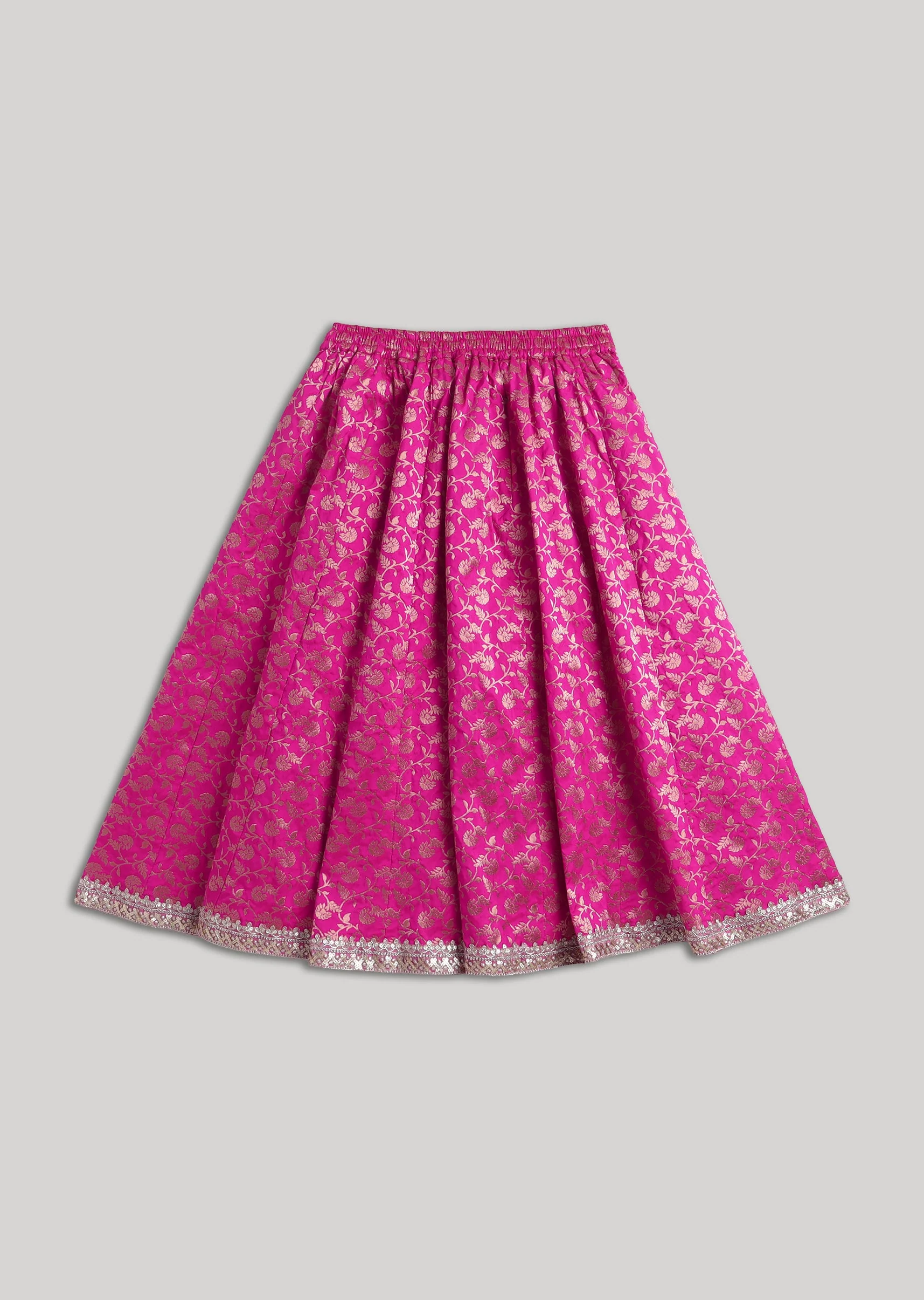 Pink Banarasi Silk Lehenga Set - Image 6