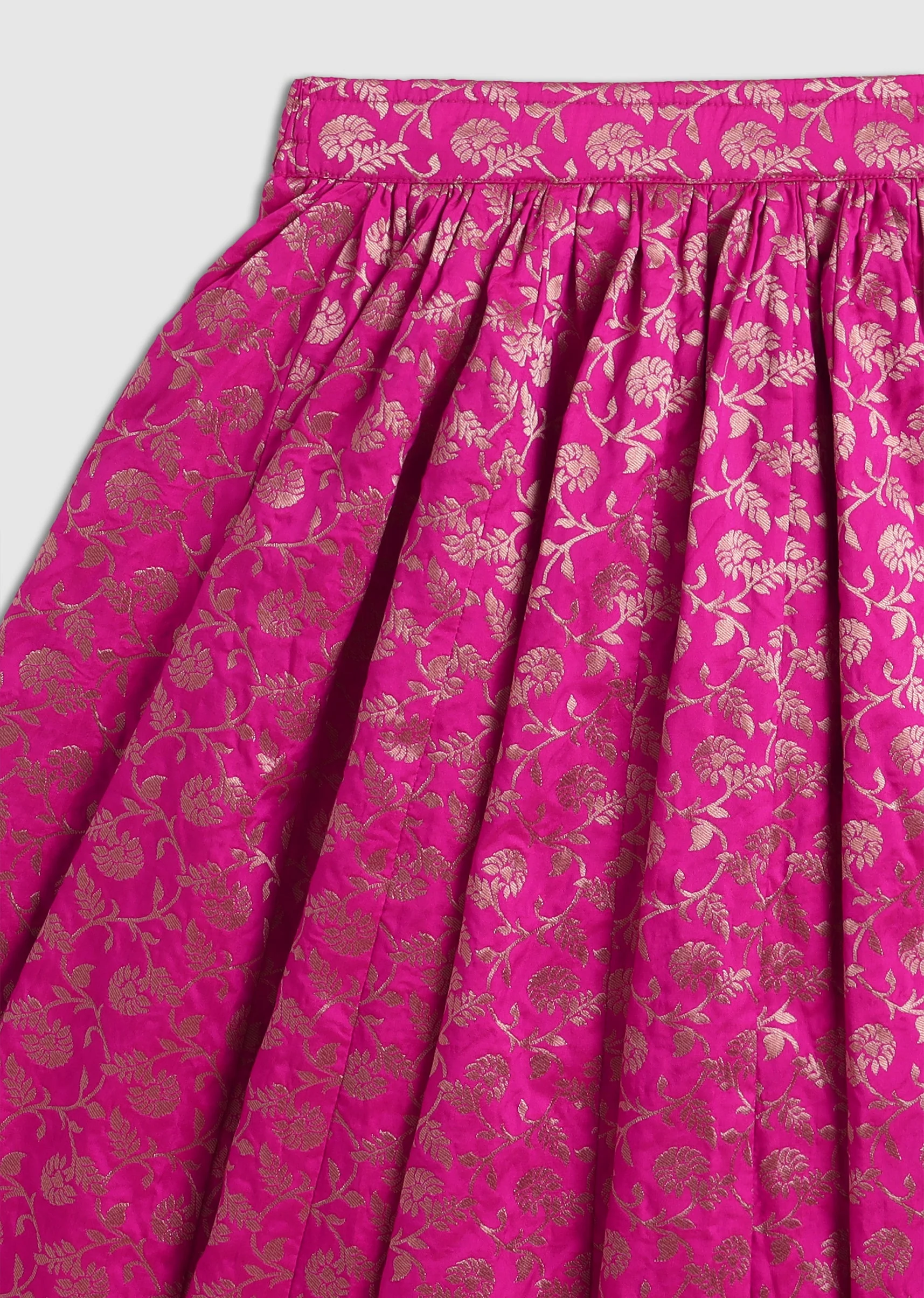 Pink Banarasi Silk Lehenga Set - Image 7