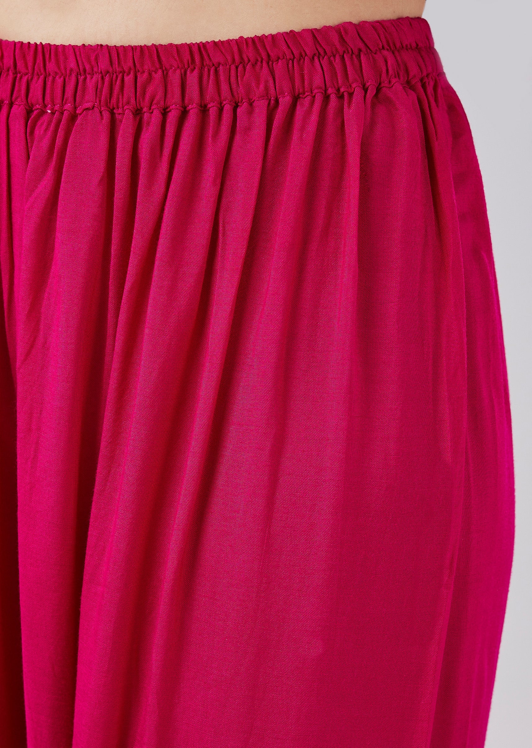 Pink Bandhani And Leheriya Georgette Angrakha Anarkali Set - Image 6
