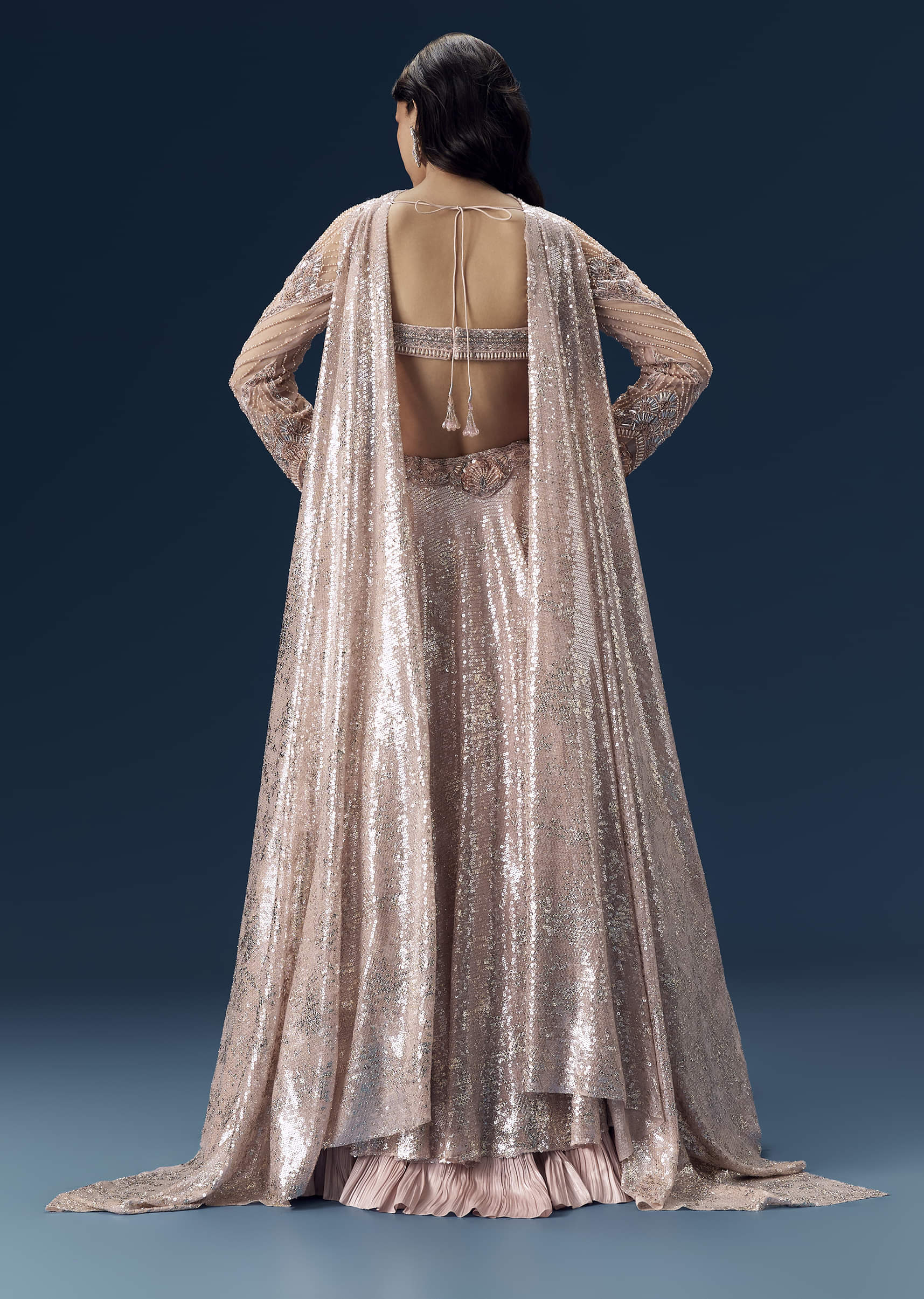 Pink Bridesmaid Lehega with Choker Dupatta - Image 2