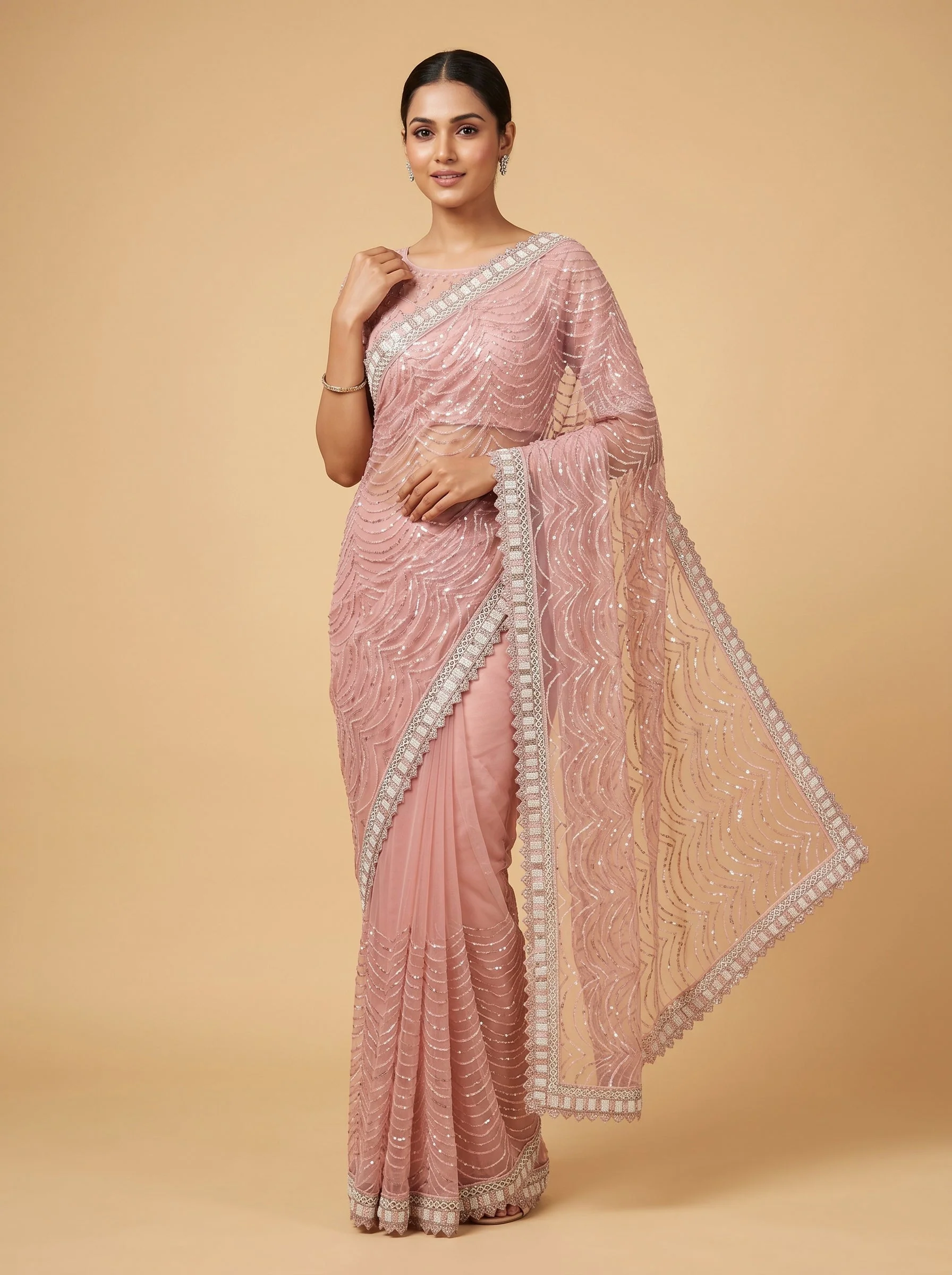 Pink Bright Essence Handloom Saree