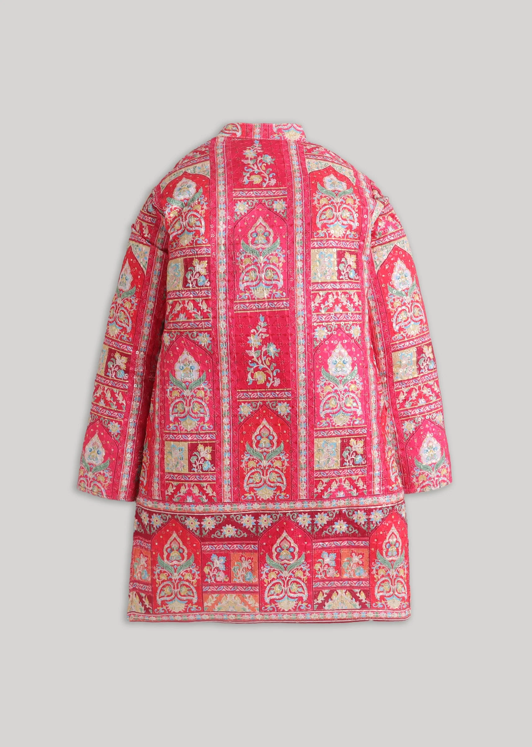 Pink Color Pop Kurta Set With Sequins And Embroidery - Image 3