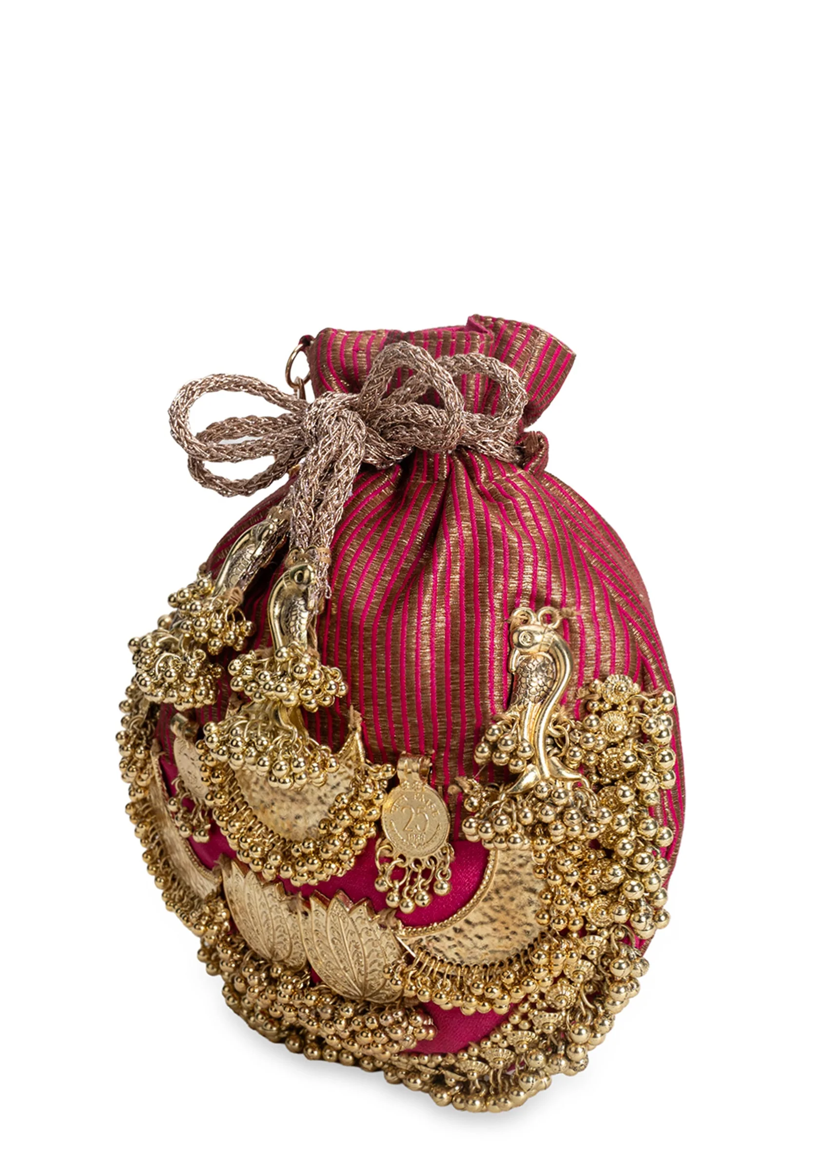 Pink Cotton Potli Bag - Image 4