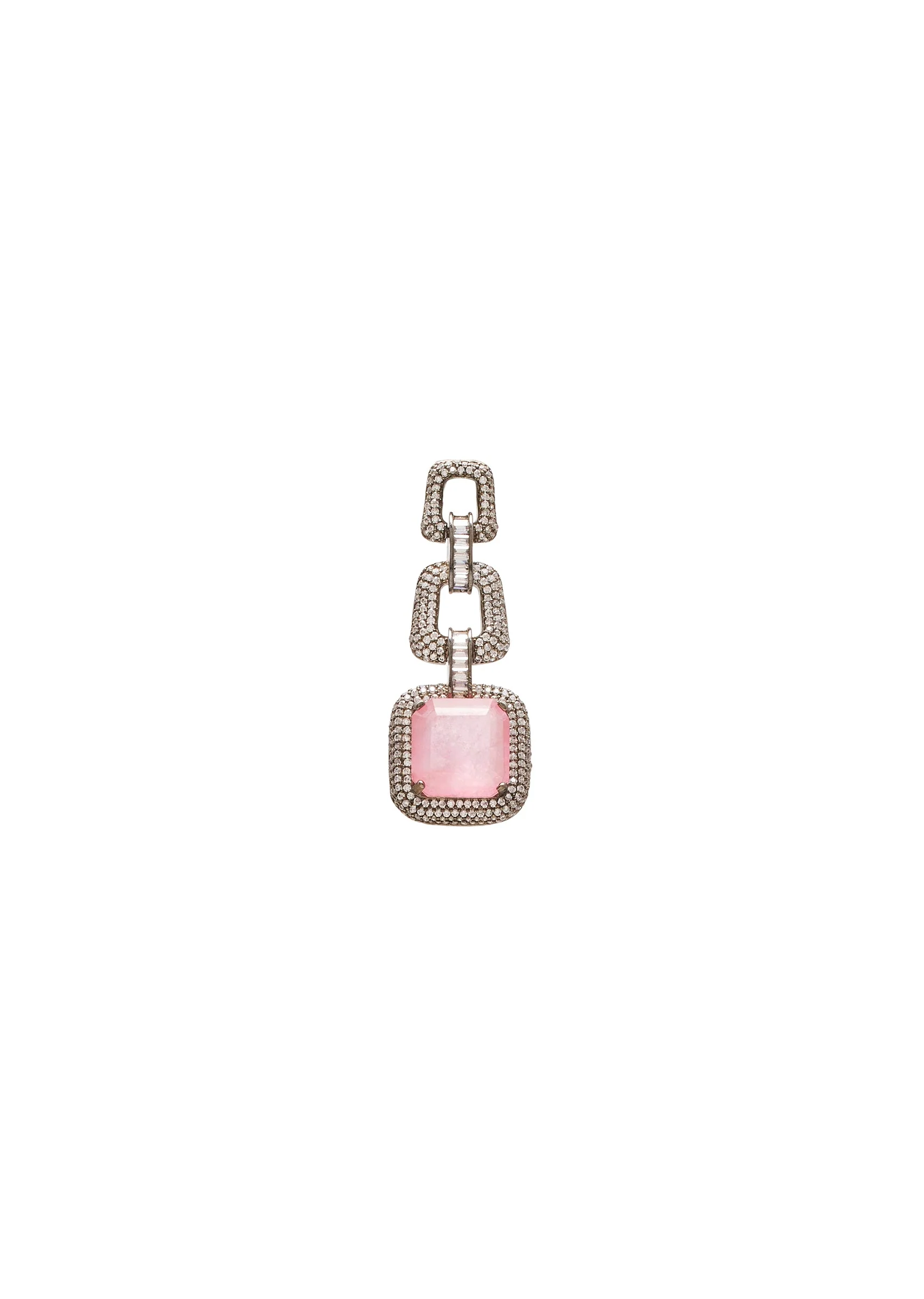 Pink Crystal And Black Bead Statement Necklace Set - Image 5