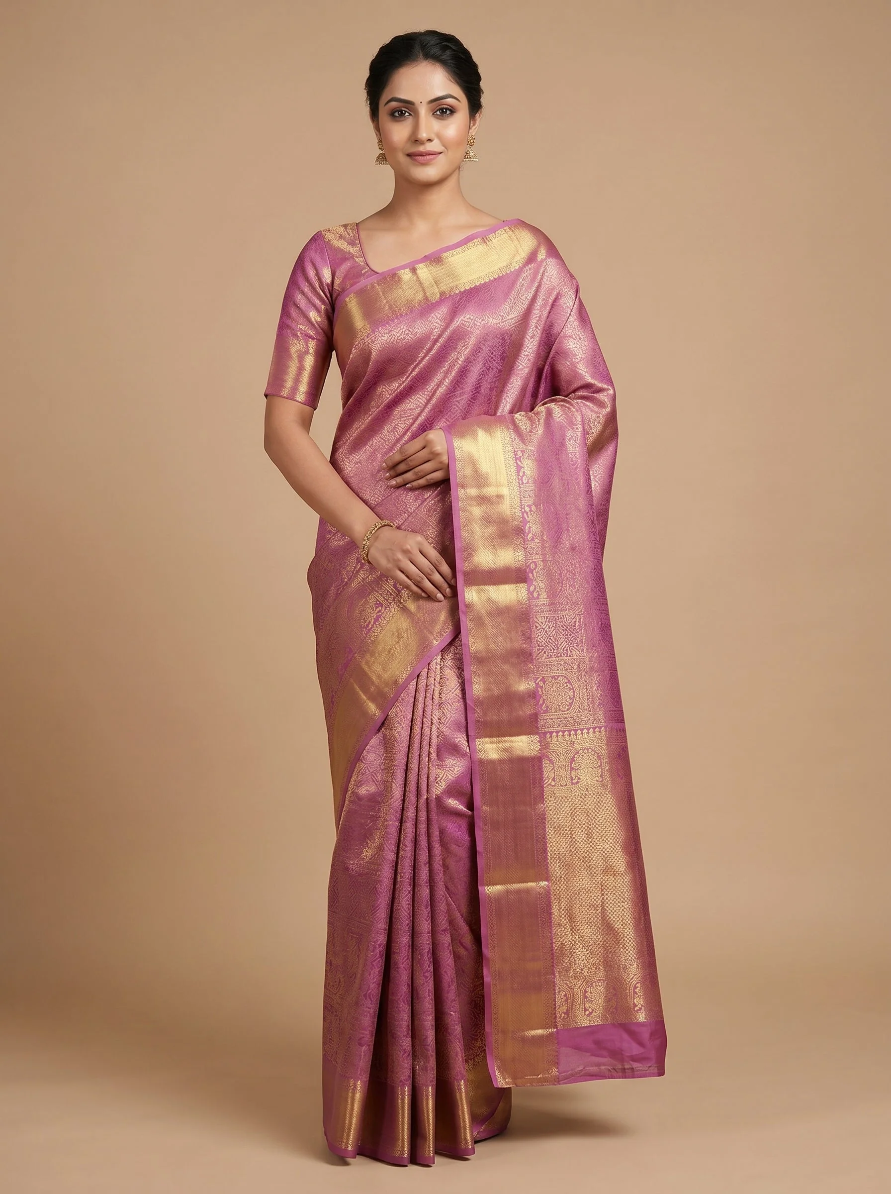 Pink Delicate Flow Handloom Saree