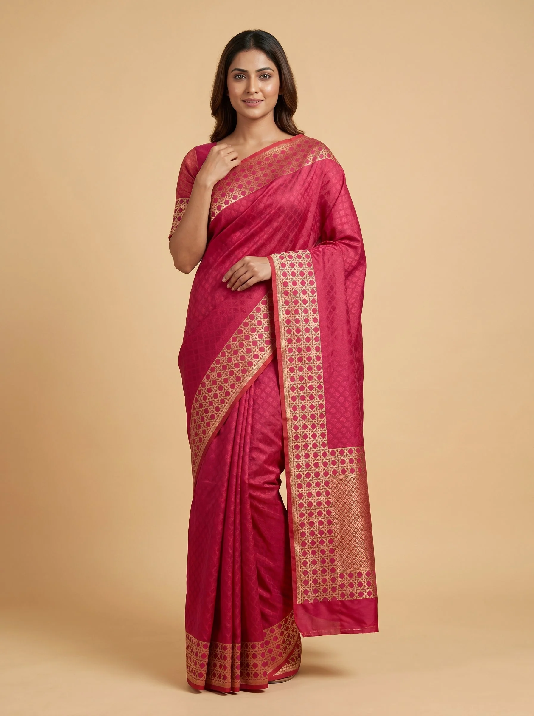 Pink Delicate Fold Handloom Saree
