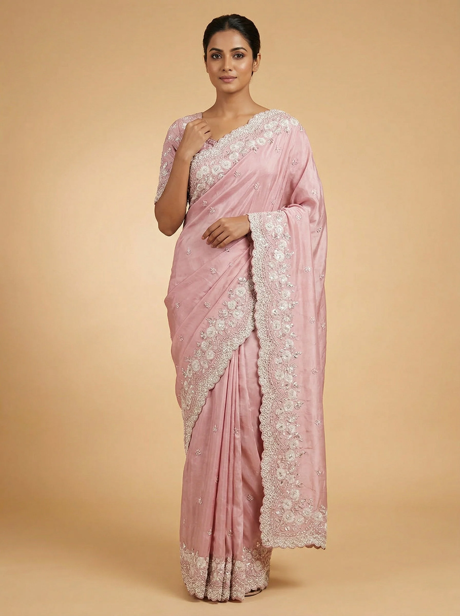 Pink Dynamic Embroidered Saree