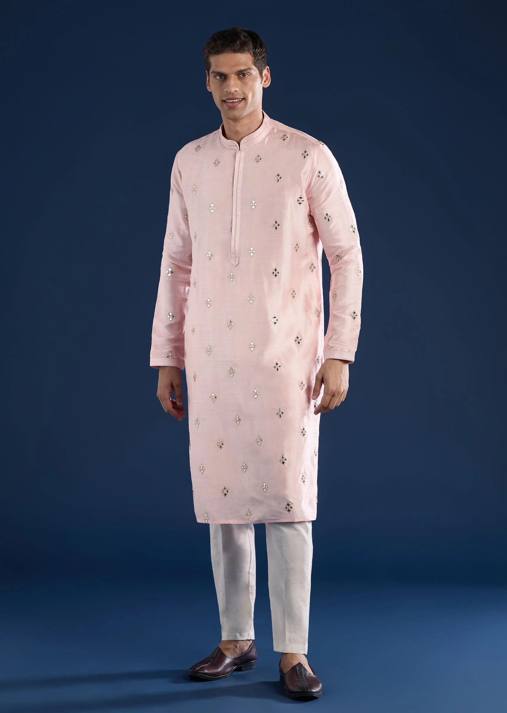 Pink Embellished Kurta Set