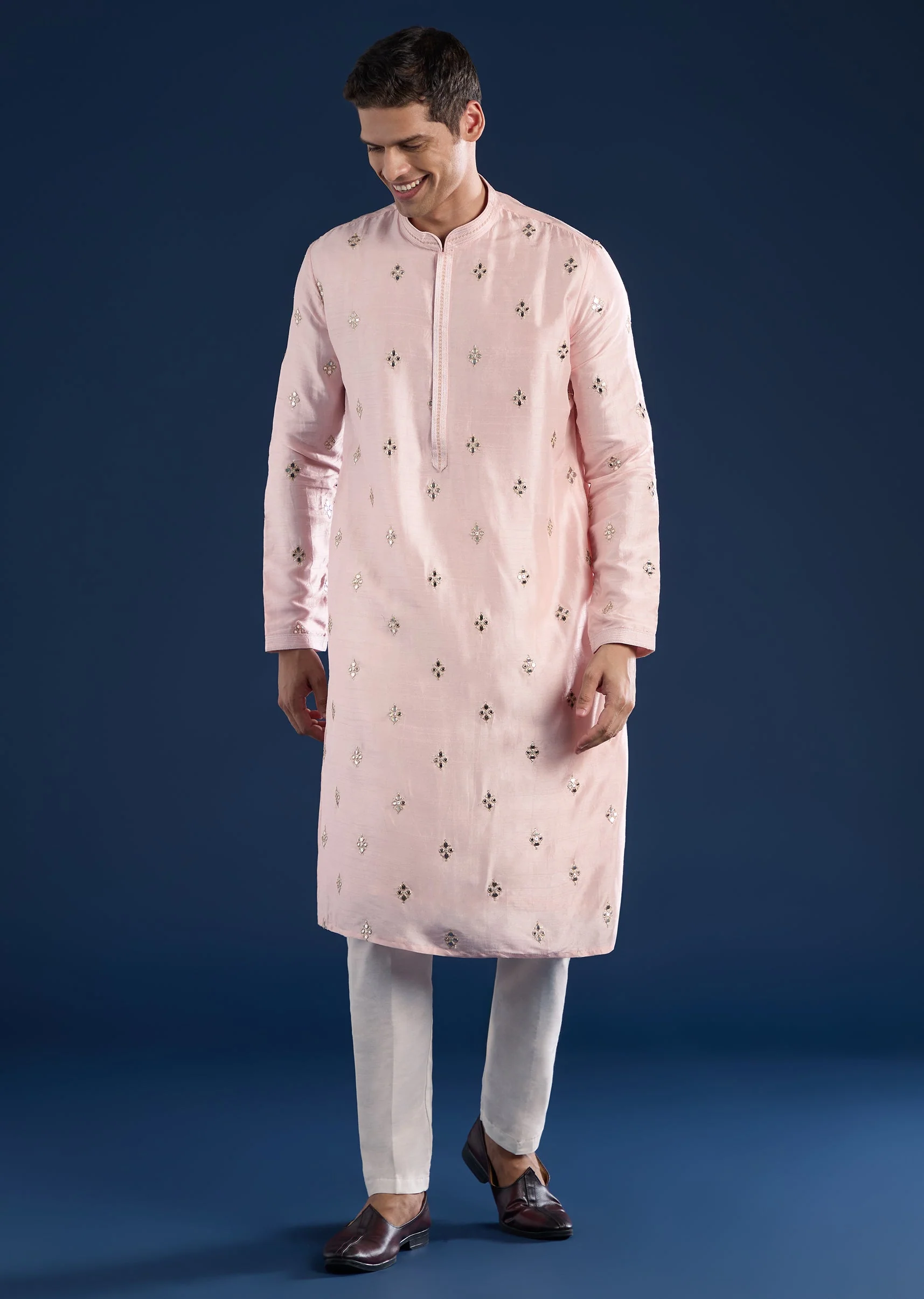 Pink Embellished Kurta Set - Image 3