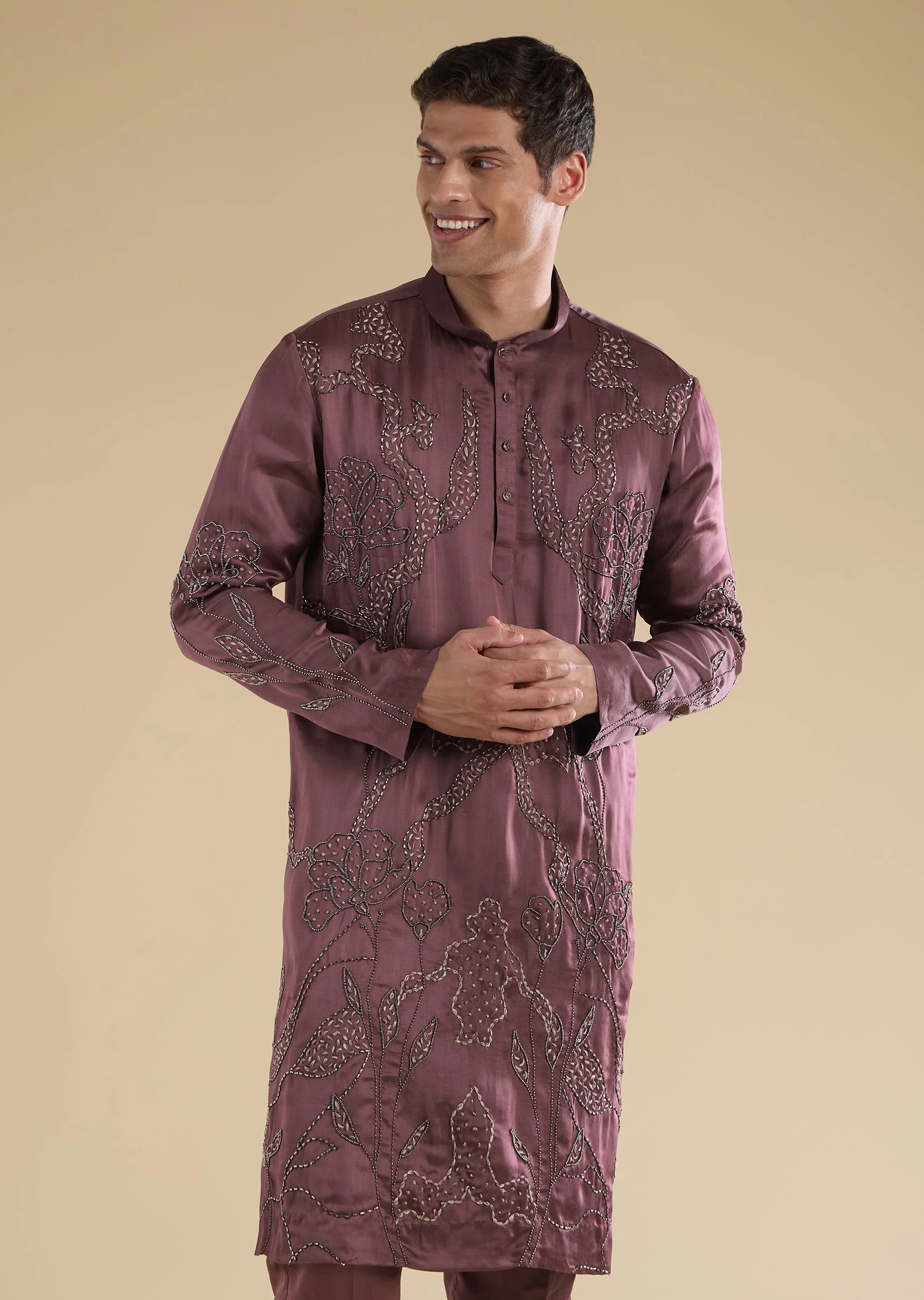 Pink Embroidered Kurta Set With Dupatta - Image 6