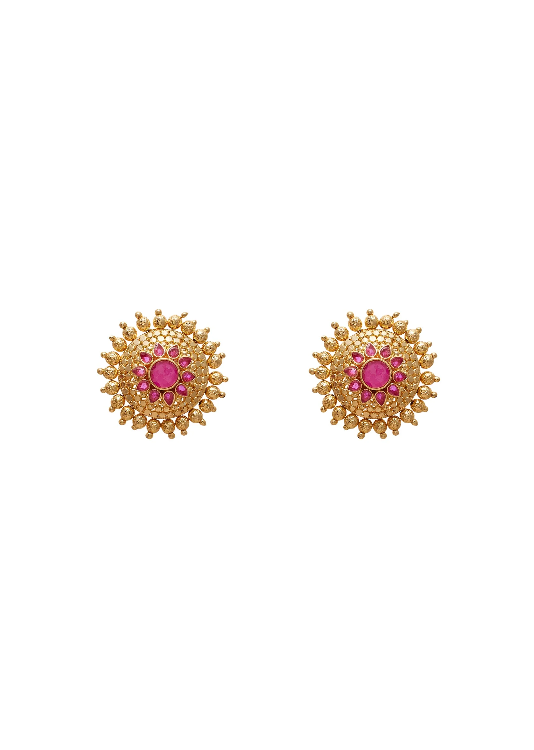 Pink Floral Statement Earrings