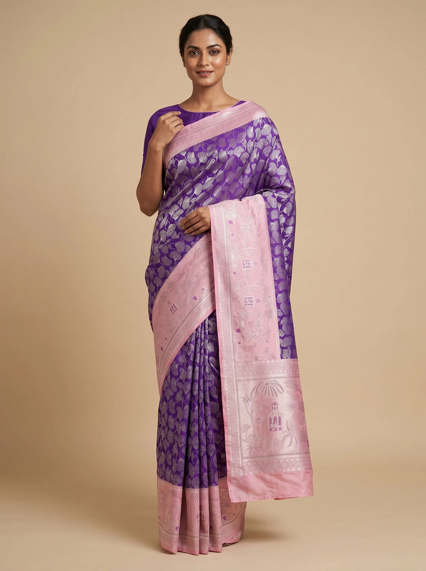 Pink Handloom Saree