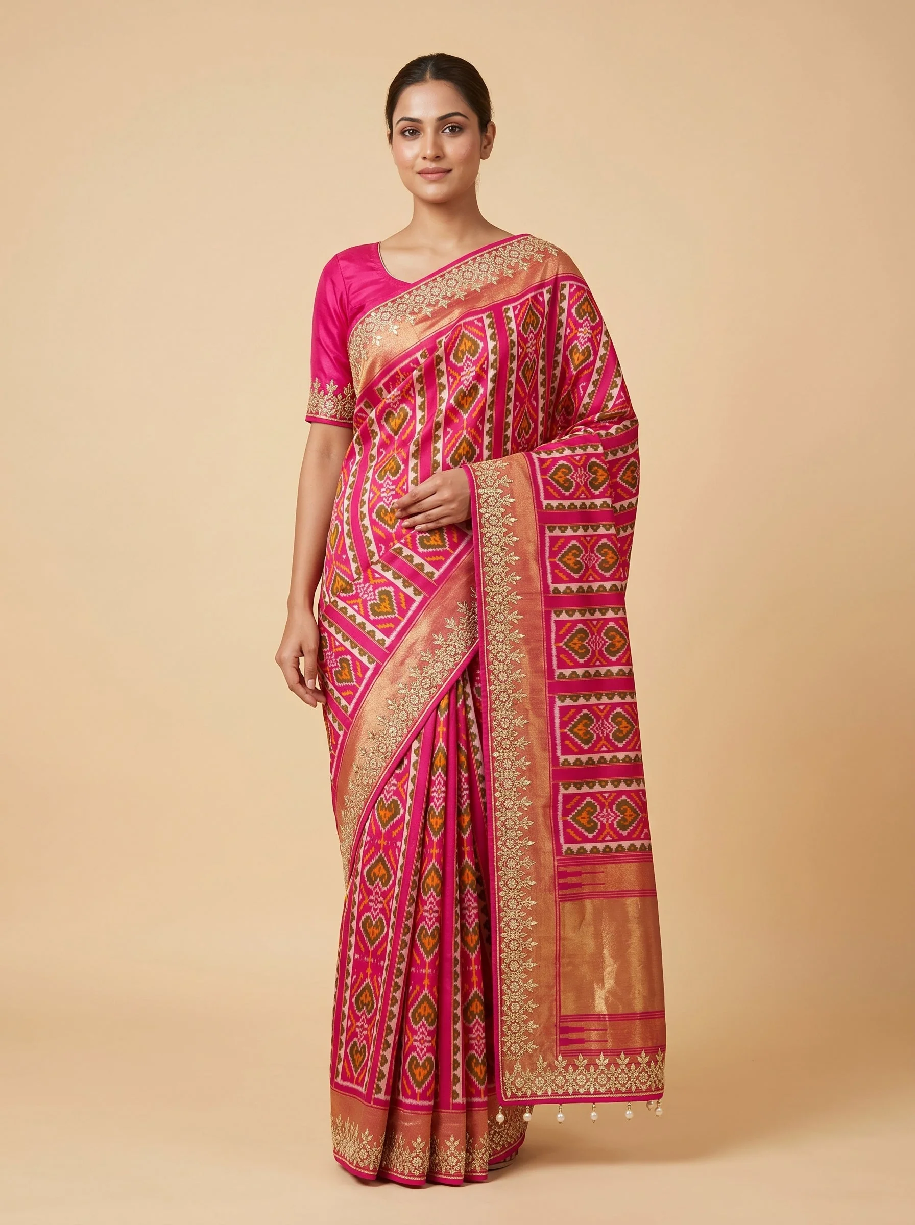 Pink Handloom Saree with Subtle Hue
