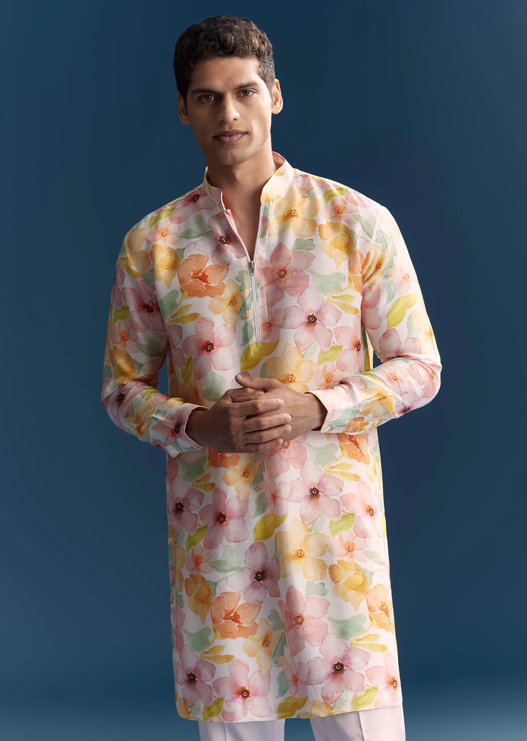 Pink Jodhpuri Suit For Men With Floral Print And Embroidery - Image 6