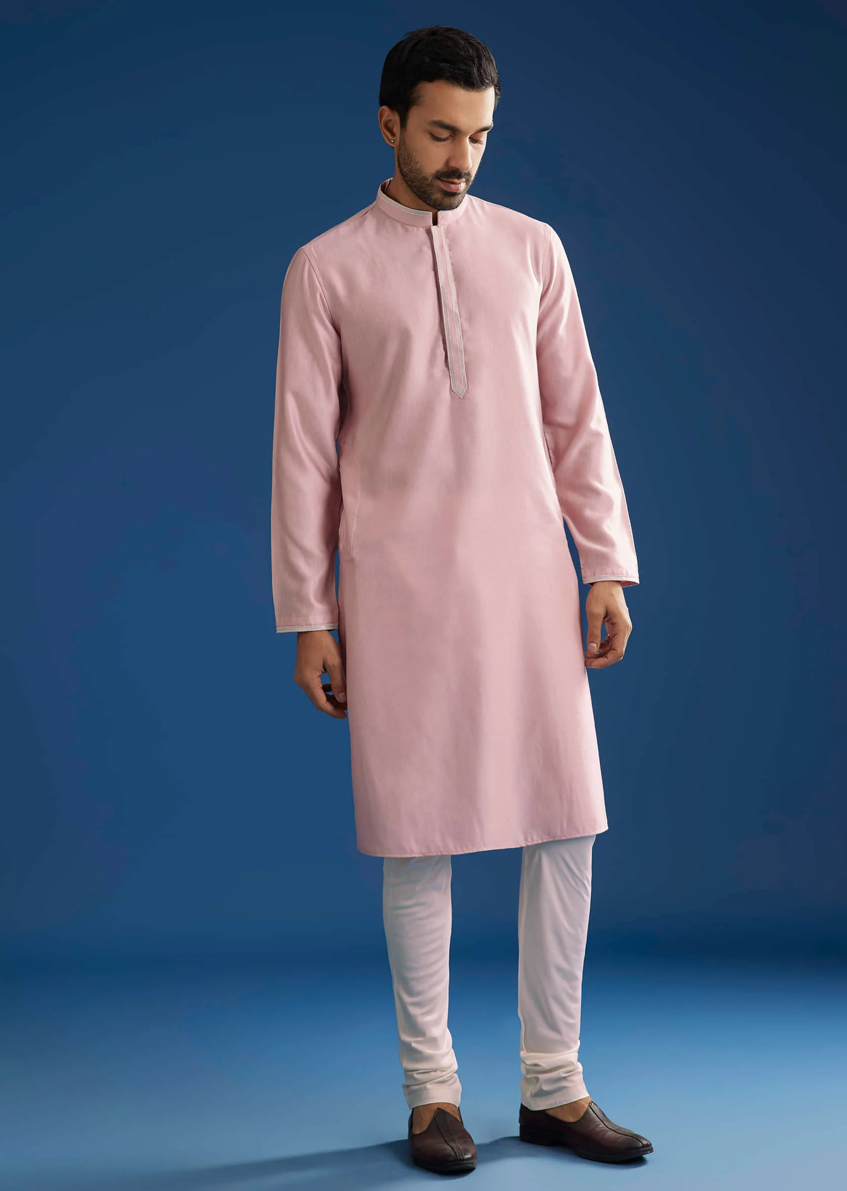 Pink Kurta Jacket Set With Gota Cutwork - Image 6