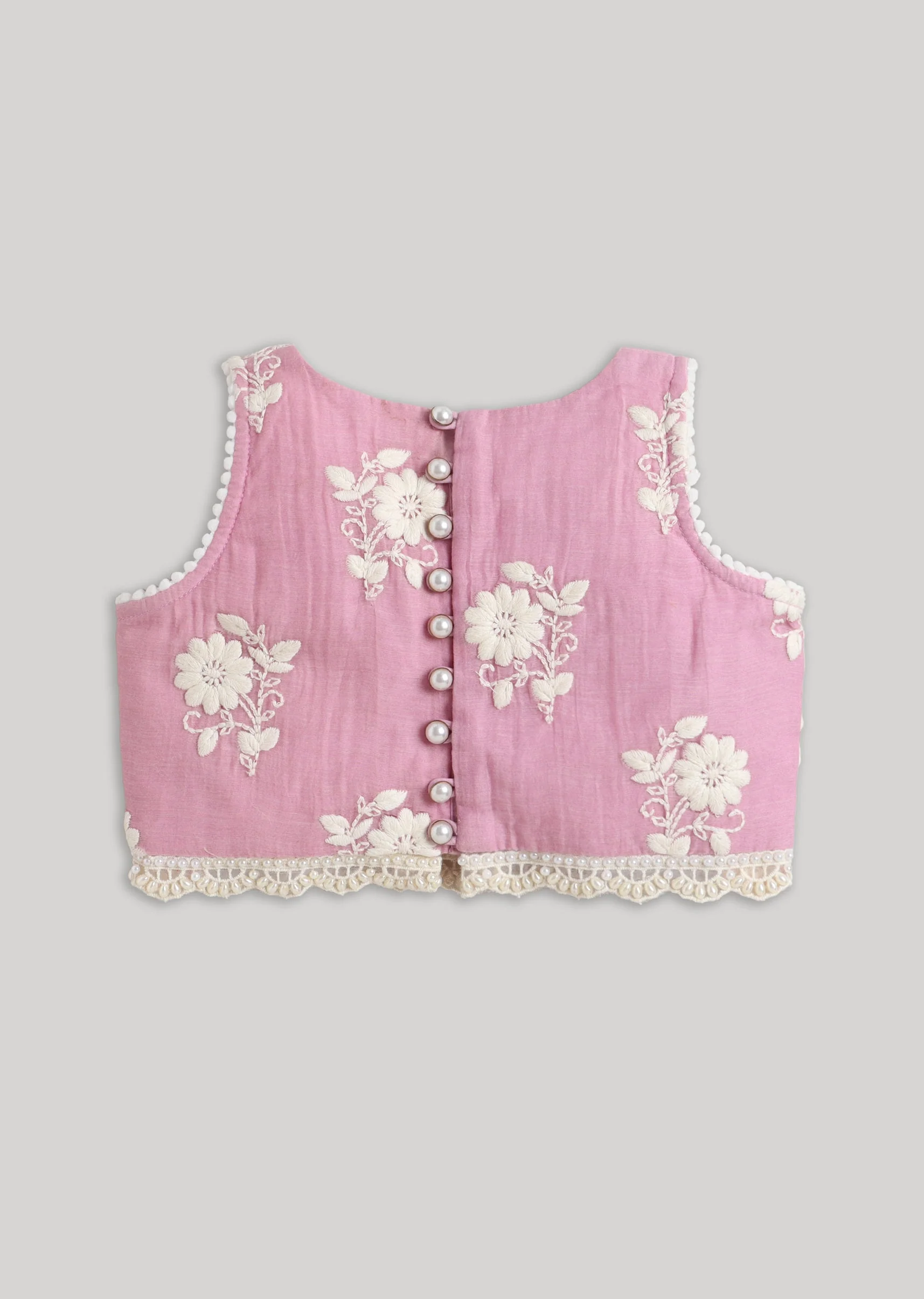 Pink Lehenga Set With Delicate Resham Work - Image 3