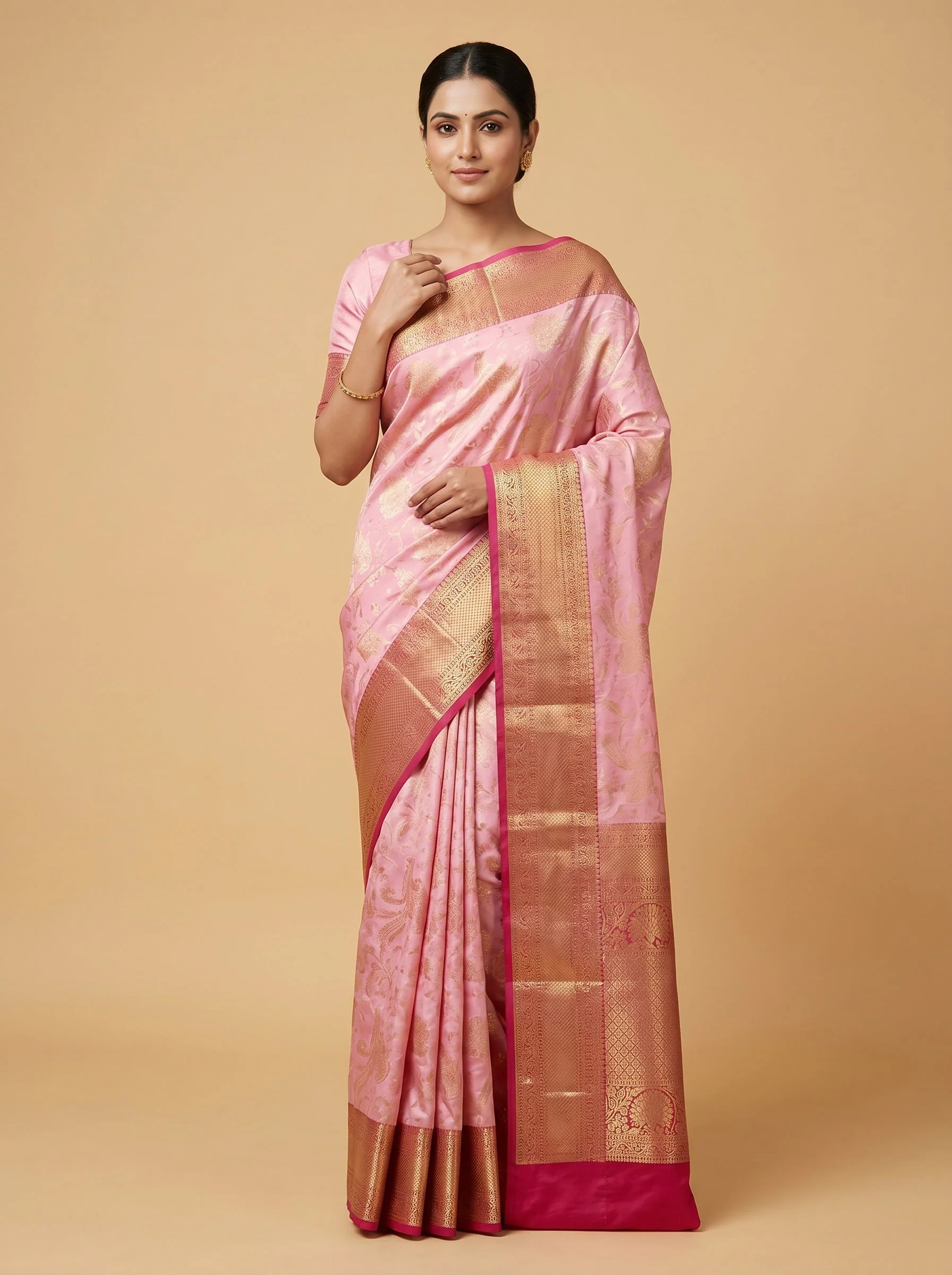 Pink Light Touch Handloom Saree