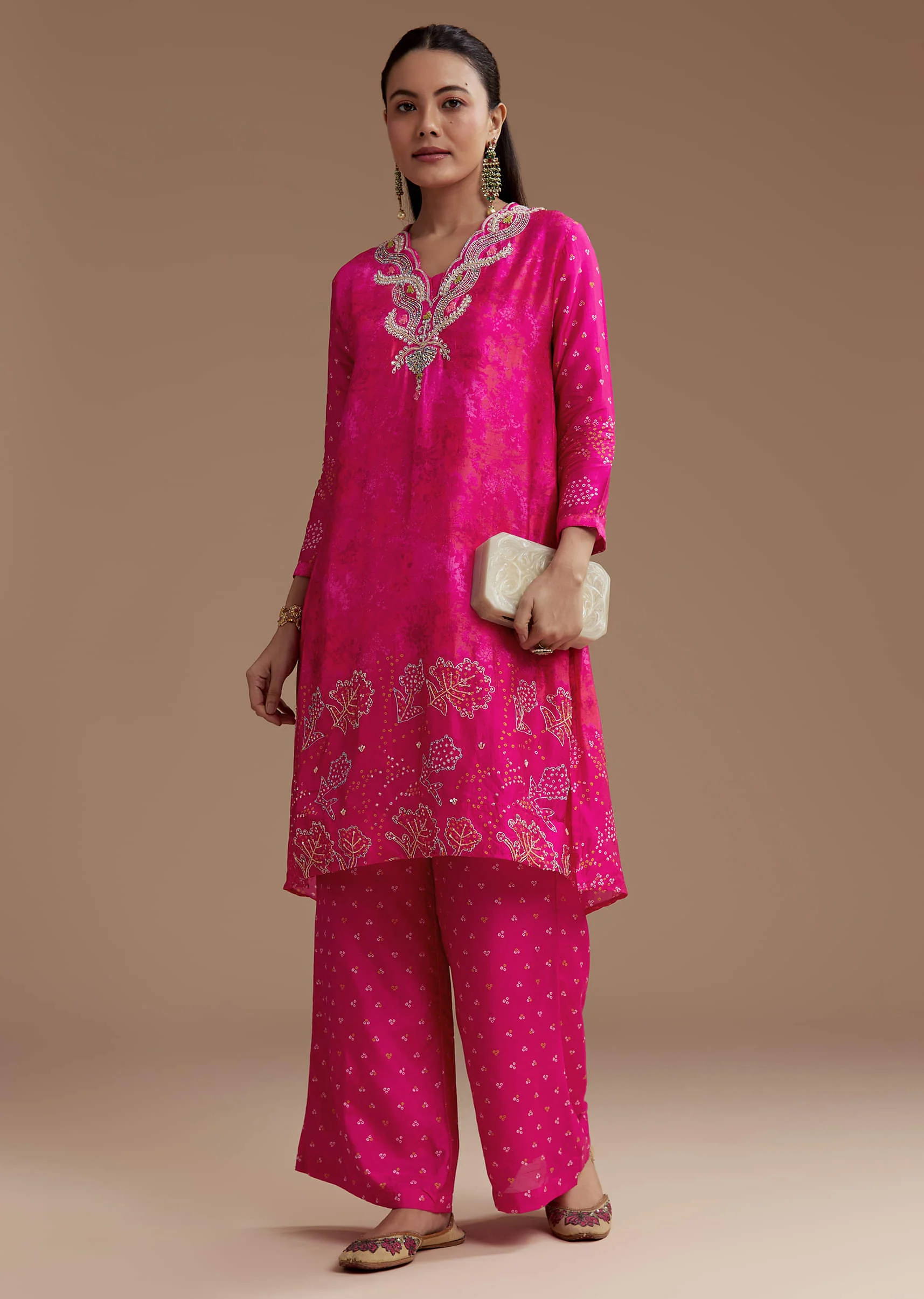 Pink Printed Kurta Co-ord Set - Image 3