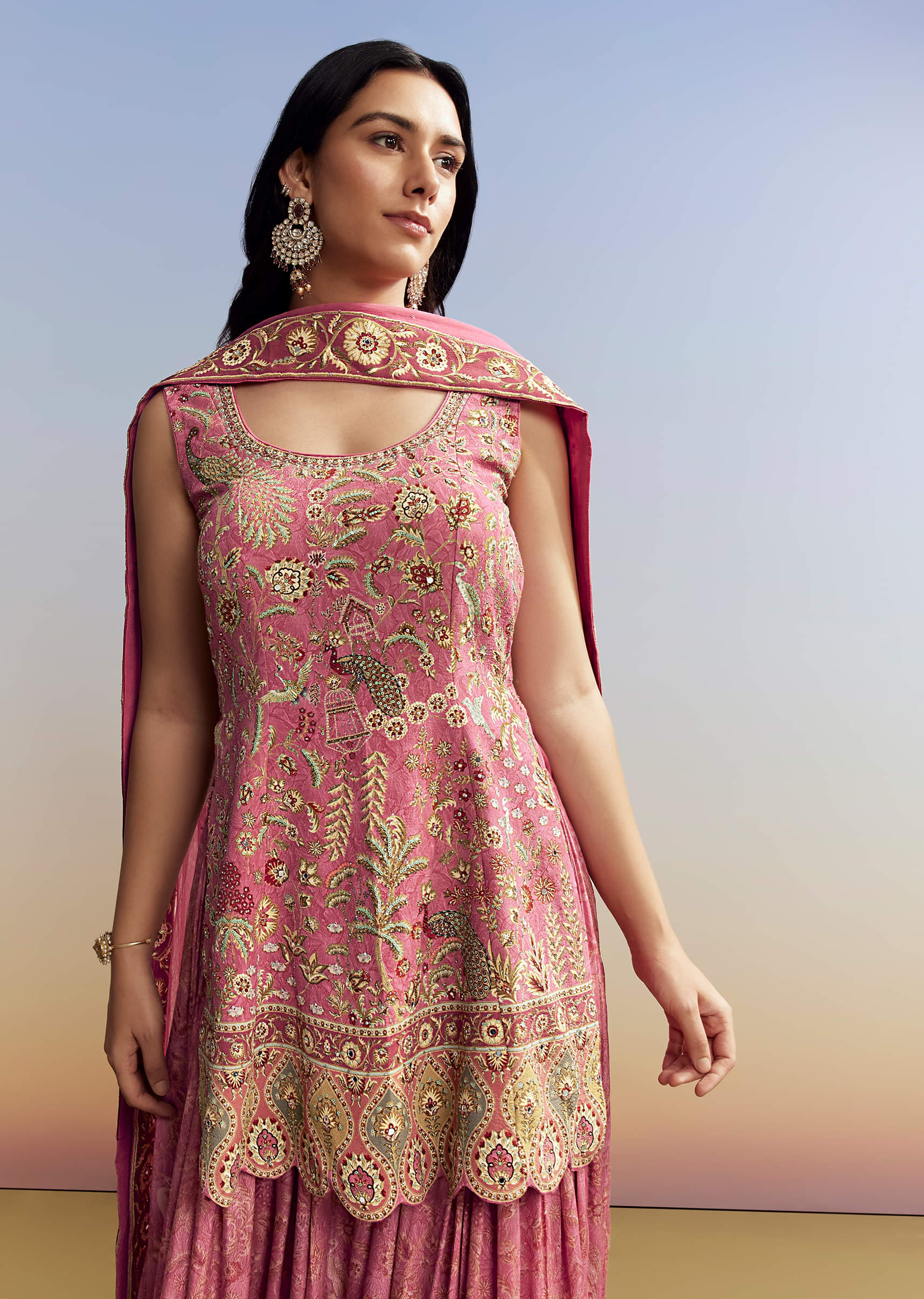 Pink Printed Palazzo Set - Image 4