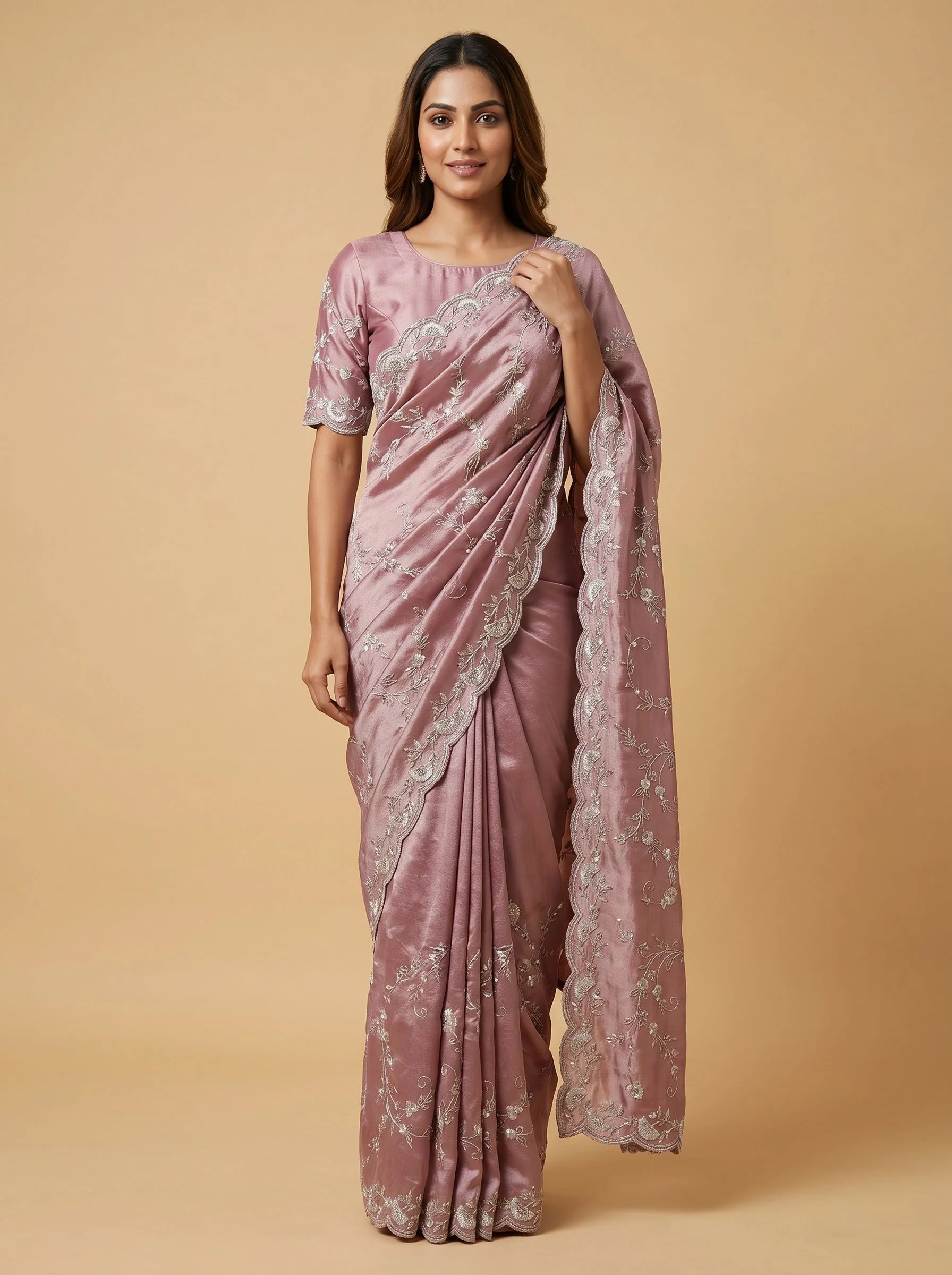 Pink Rosé Charm Embroidered Saree