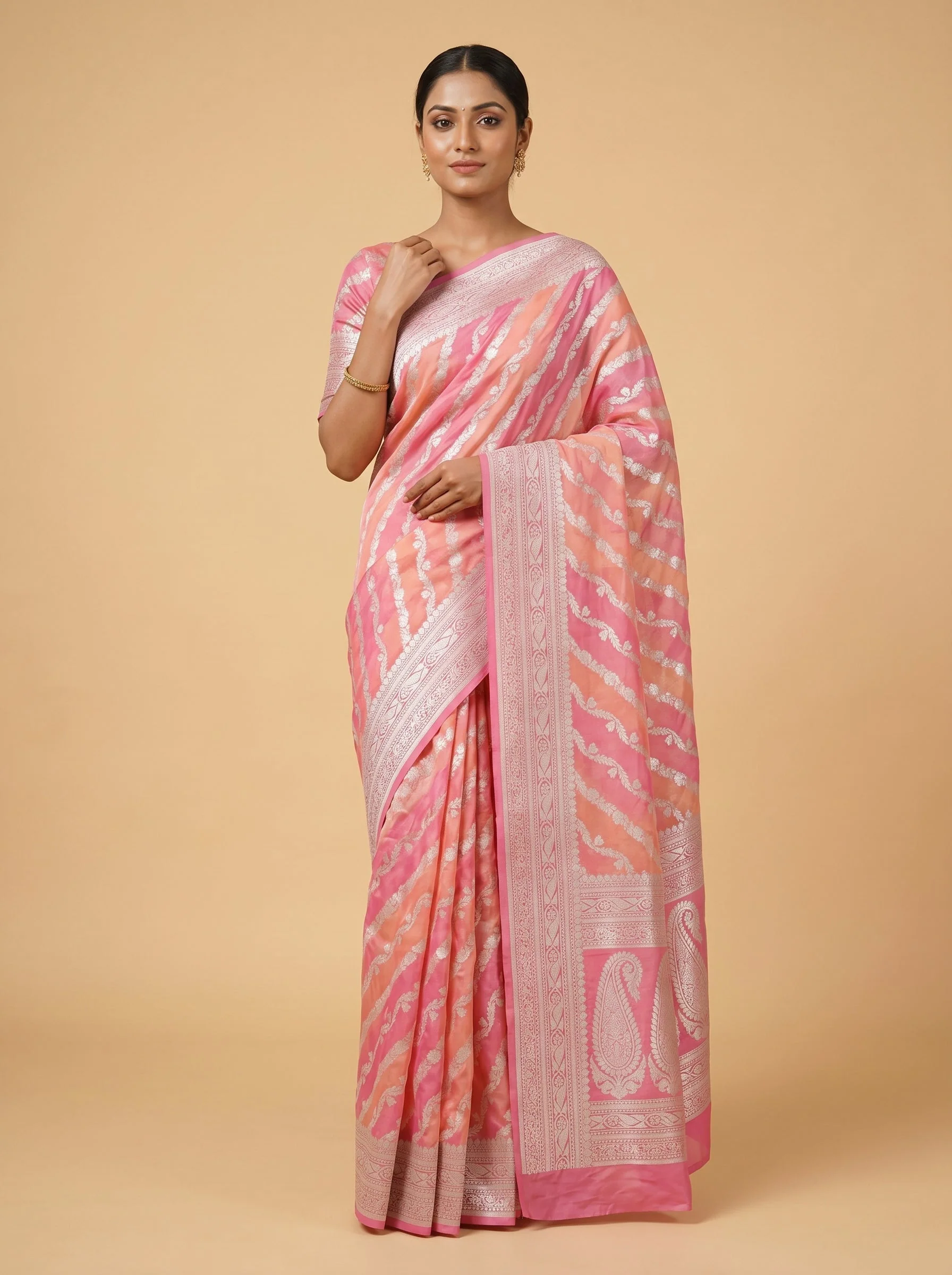 Pink Rosy Charm Handloom Saree