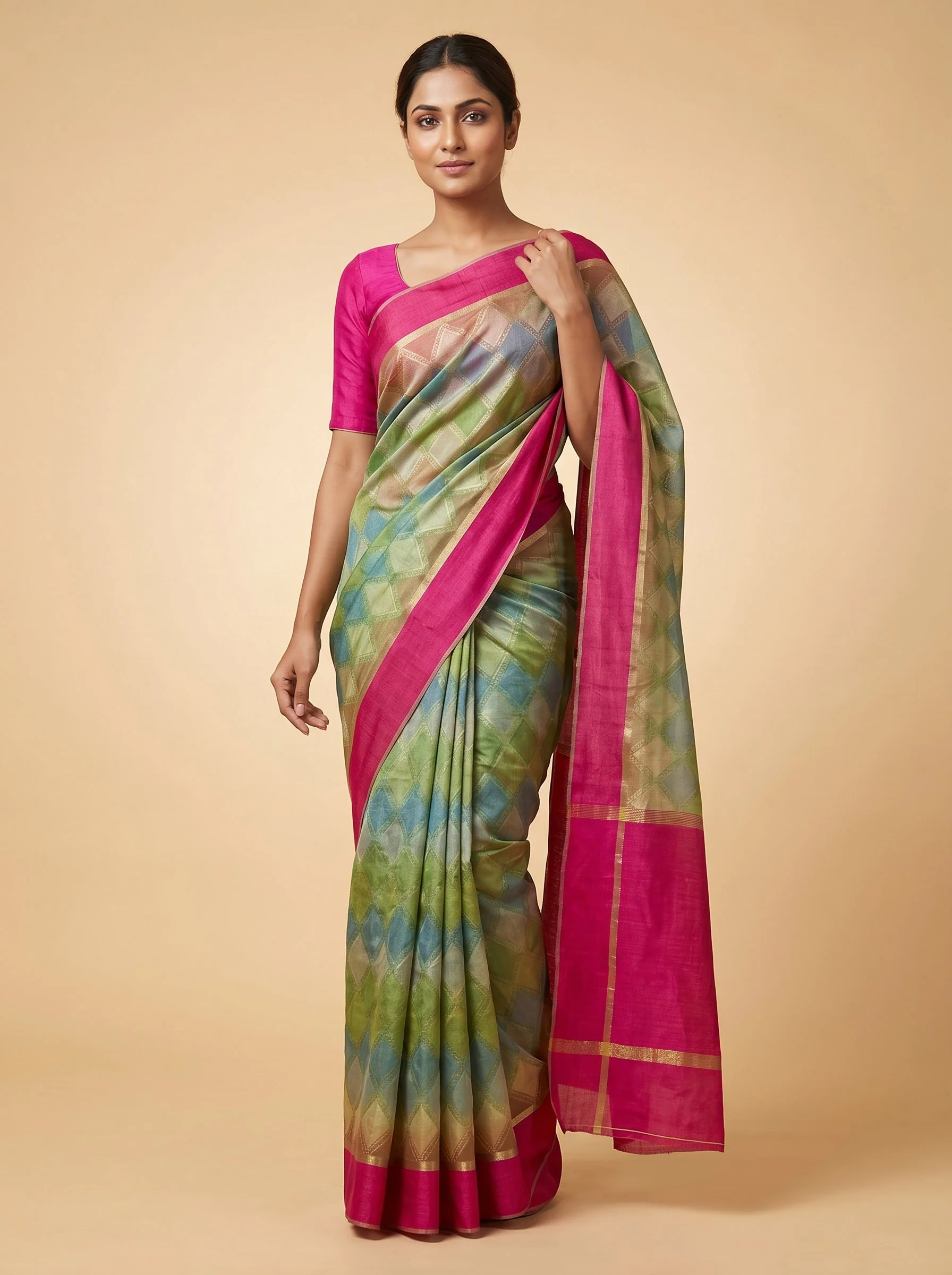 Pink Rosy Flow Handloom Saree