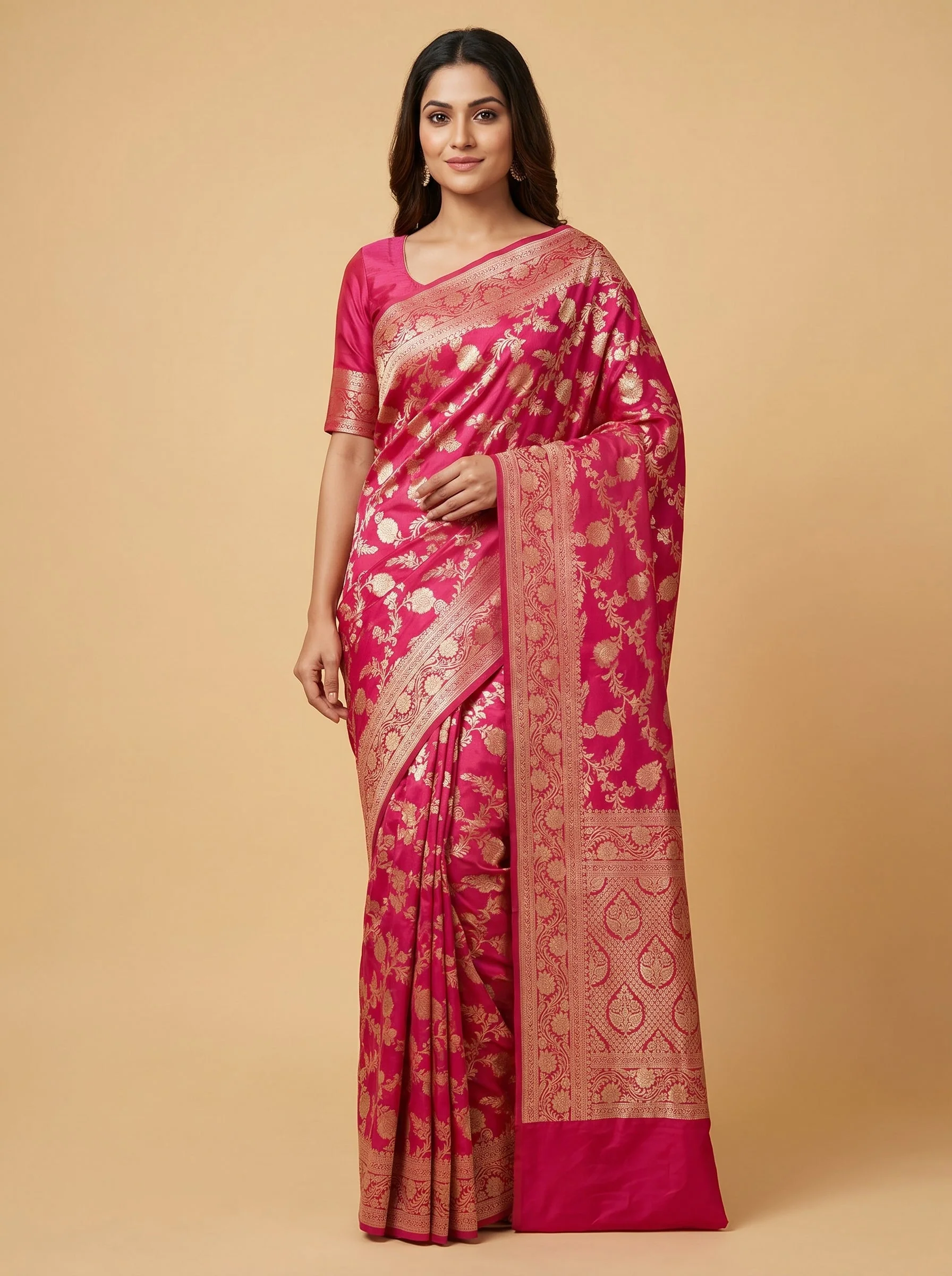 Pink Rosy Glow Handloom Saree