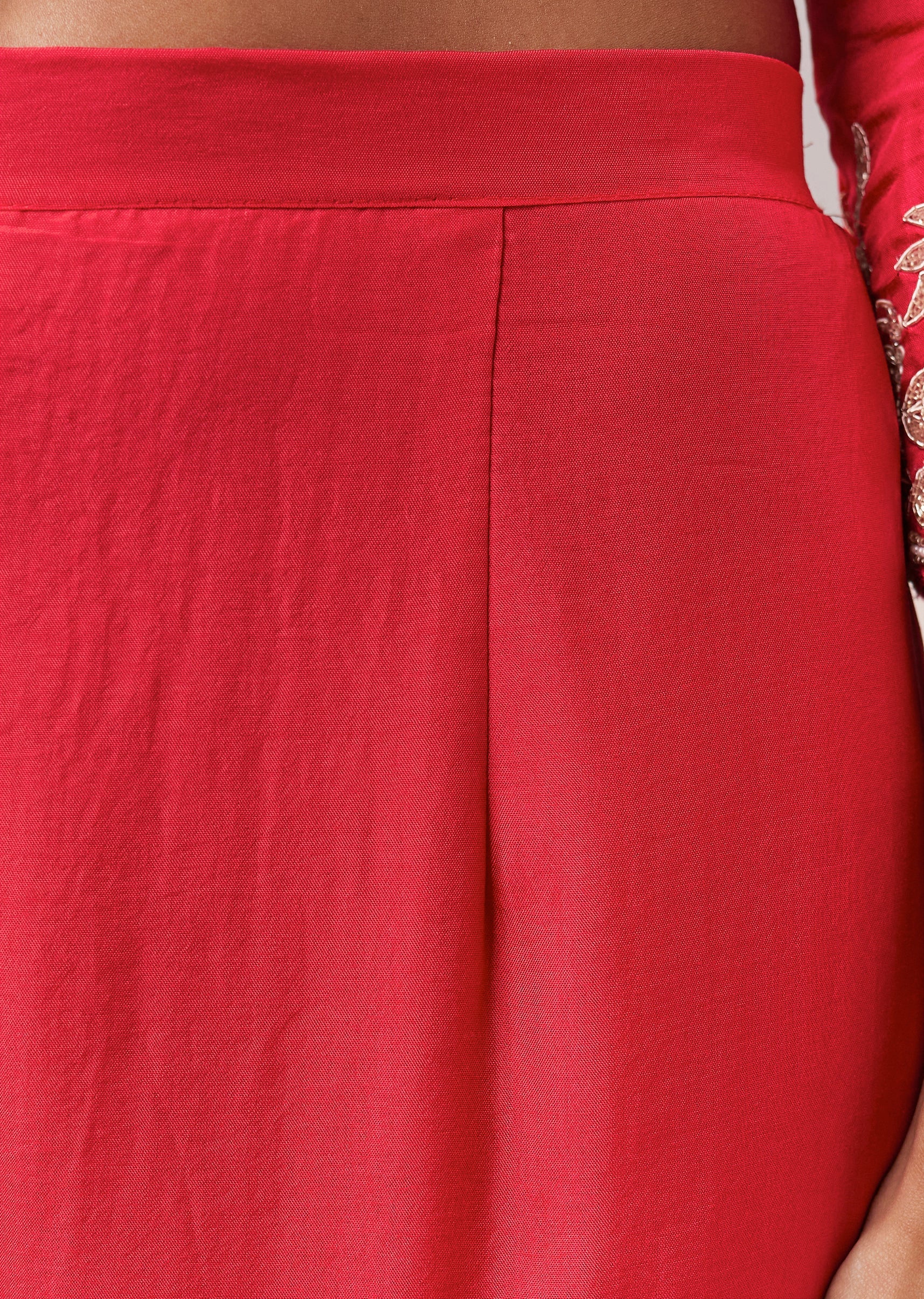 Pink Silk Kurta Palazzo Set with Sequin Work - Image 6