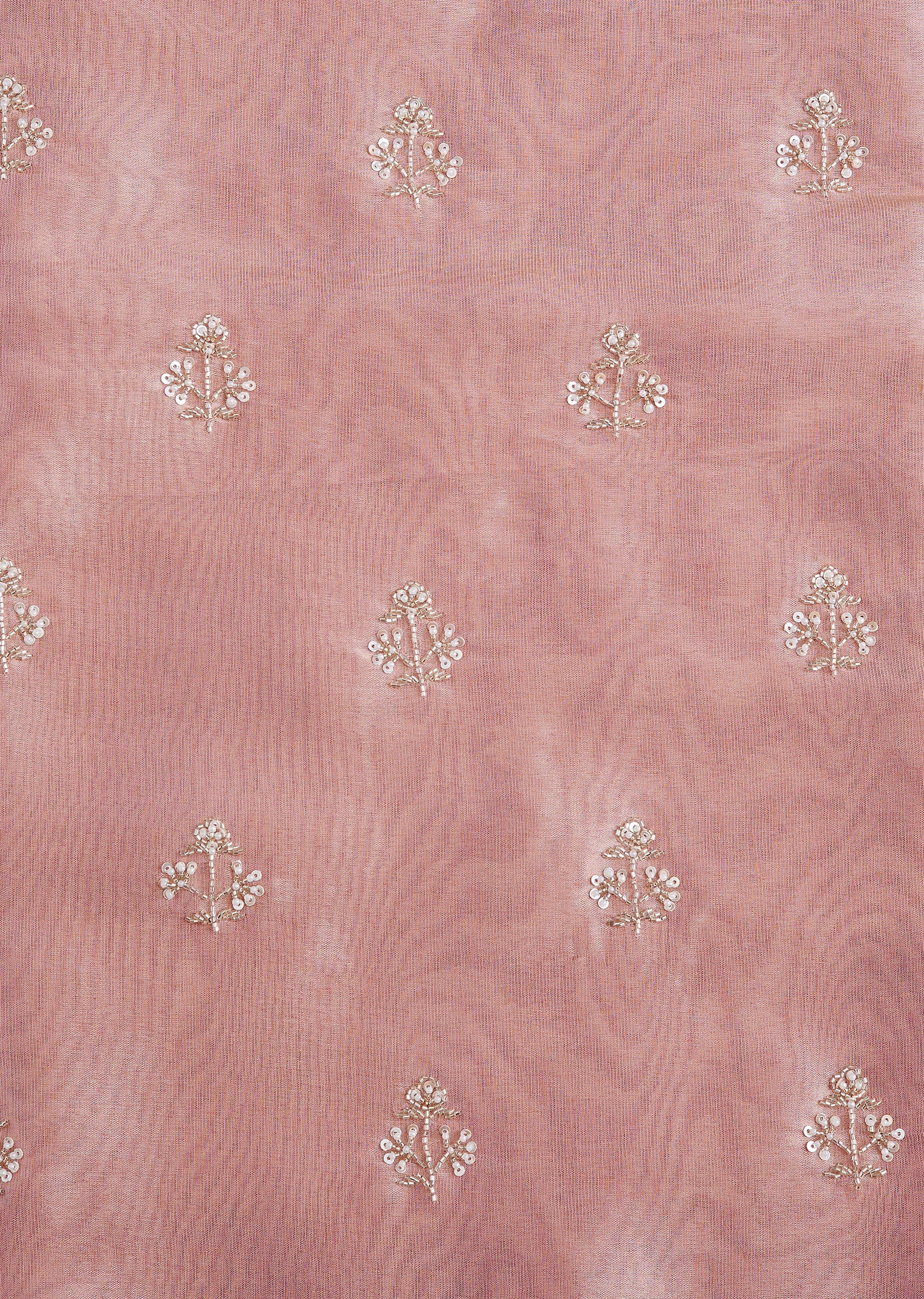 Pink Tissue Embroidered Dress Material Suit - Image 2