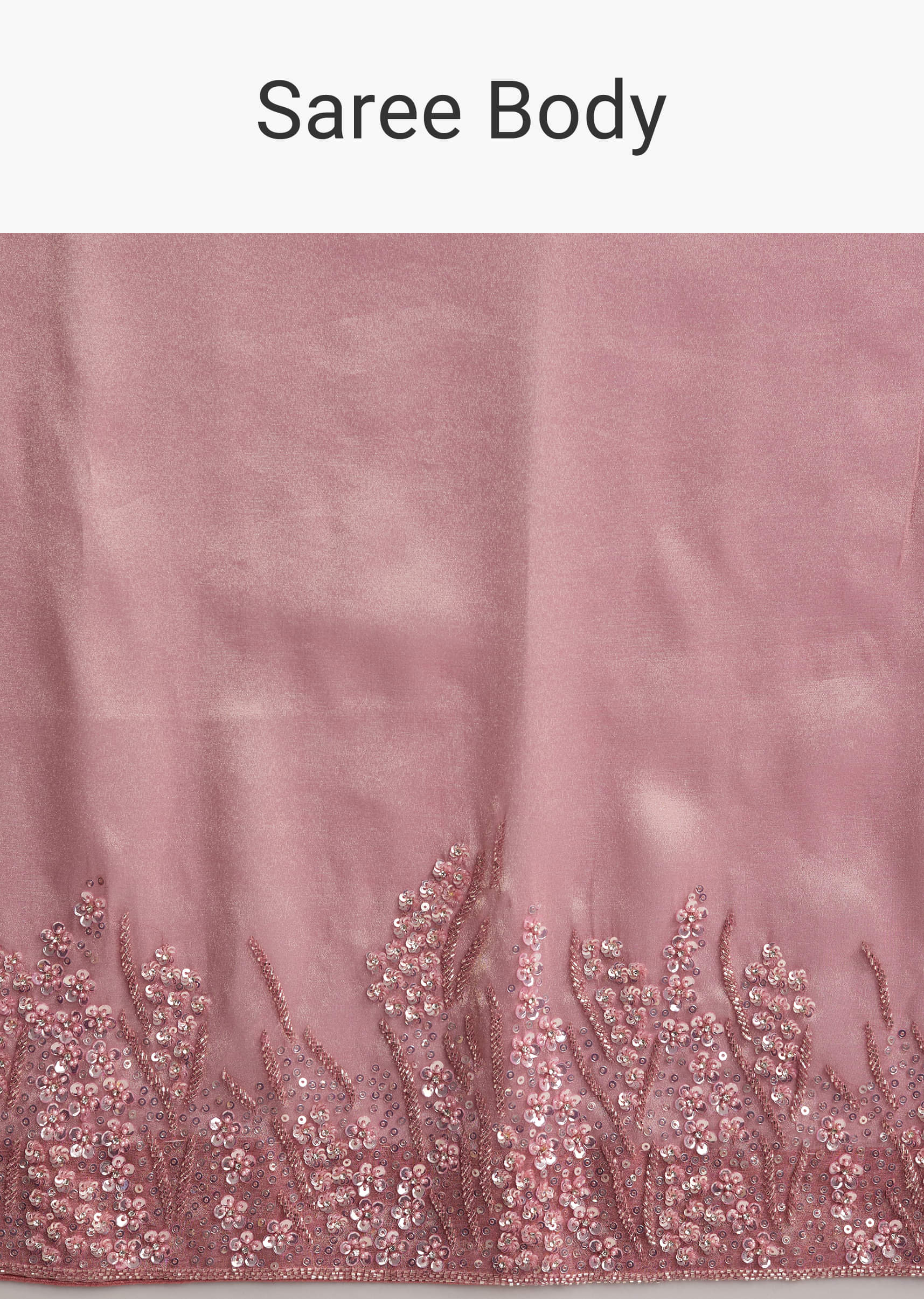 Pink Tissue Saree with Sequins and Cutdana Embroidery - Image 8