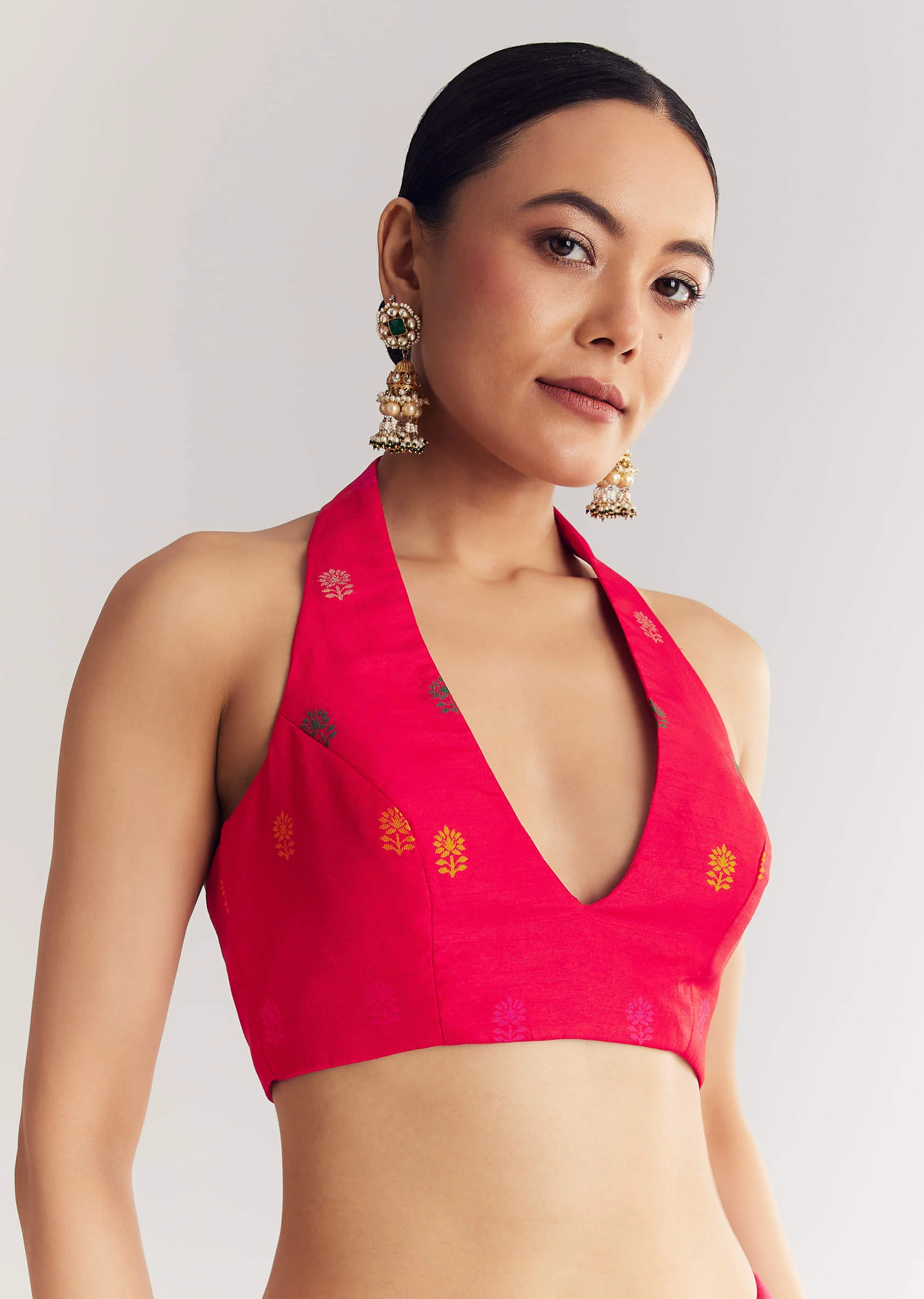 Pink Traditional Element Printed Woven Saree - Image 7