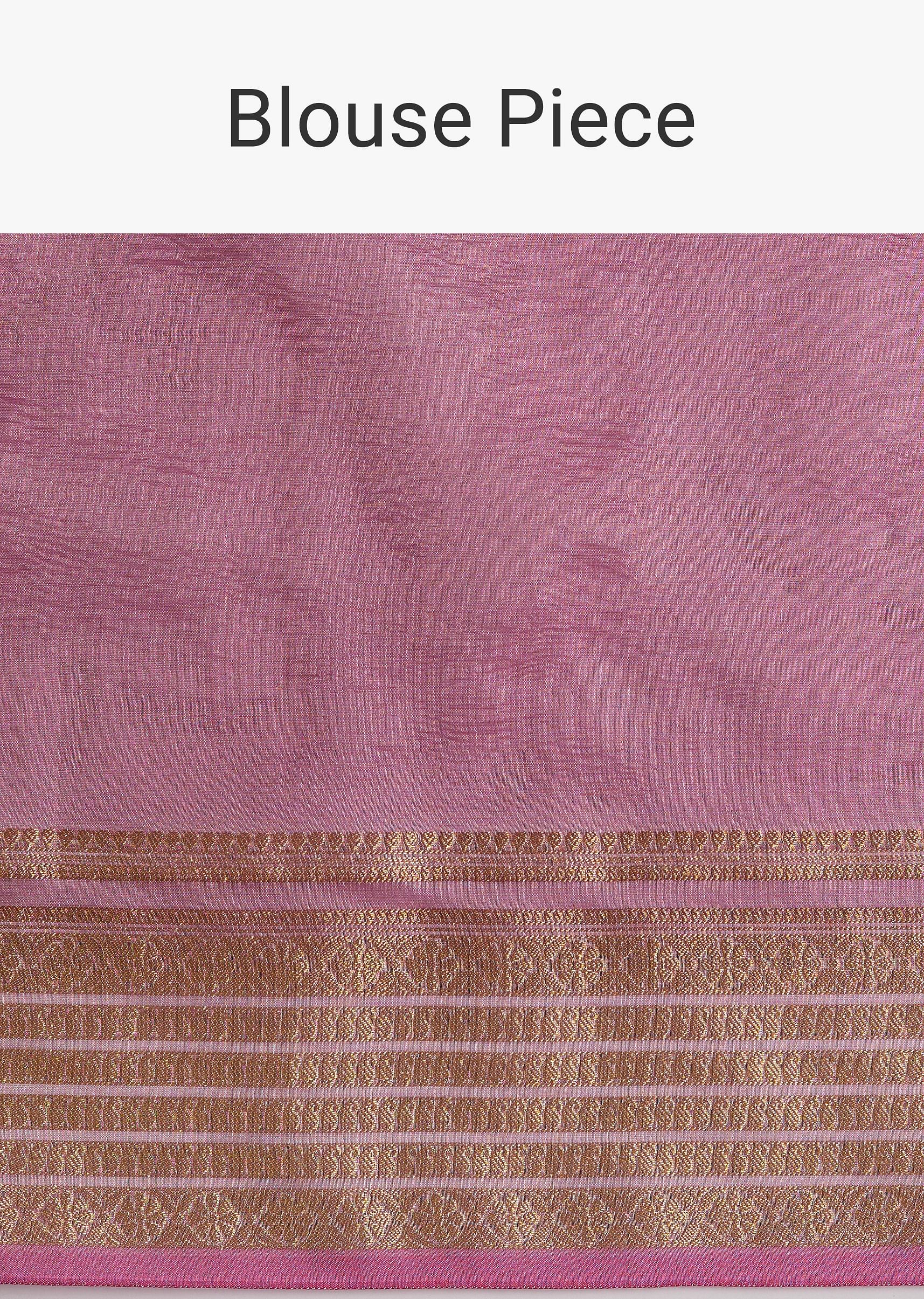 Pink Zari Woven Chanderi Saree With Unstitched Blouse - Image 10
