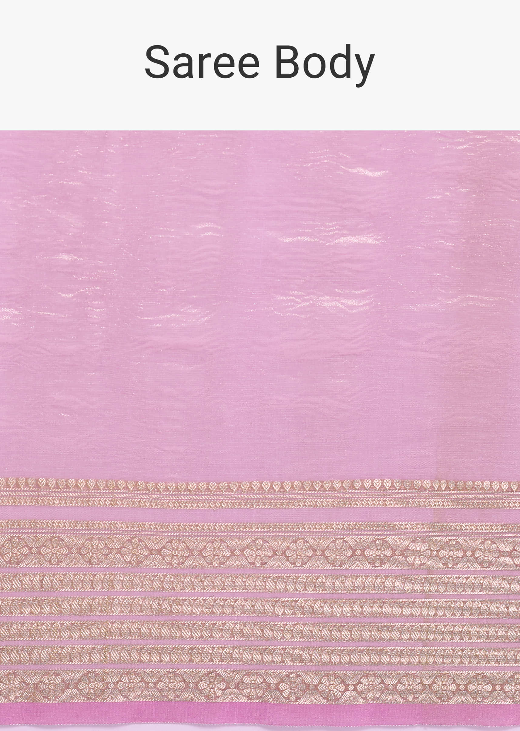 Pink Zari Woven Chanderi Saree With Unstitched Blouse - Image 9