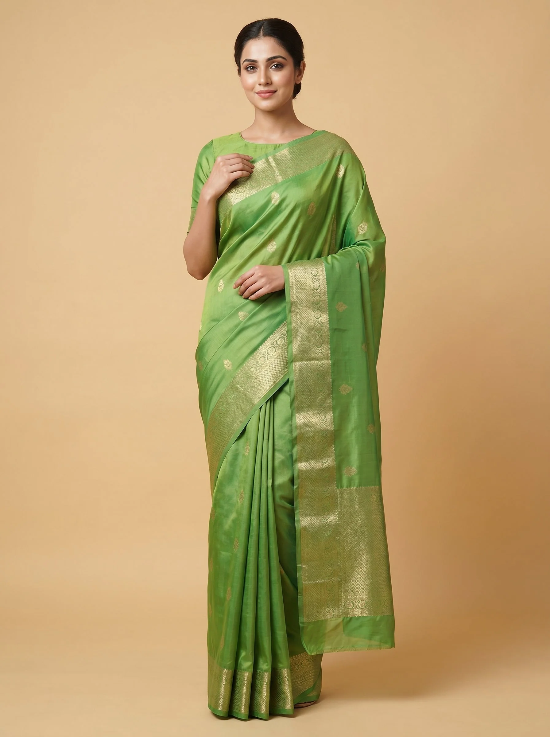 Pista Fresh Loom Handloom Saree