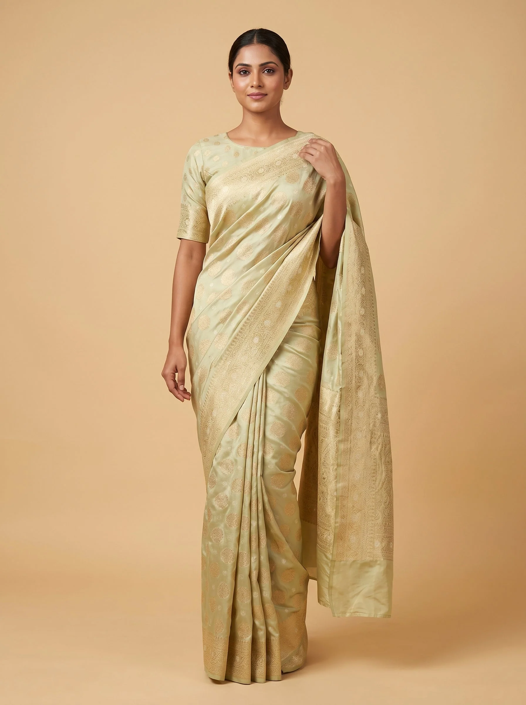 Pista Green Fresh Weave Handloom Saree