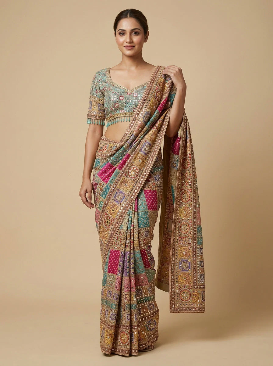 Pistachio Green Fresh Elegance Saree