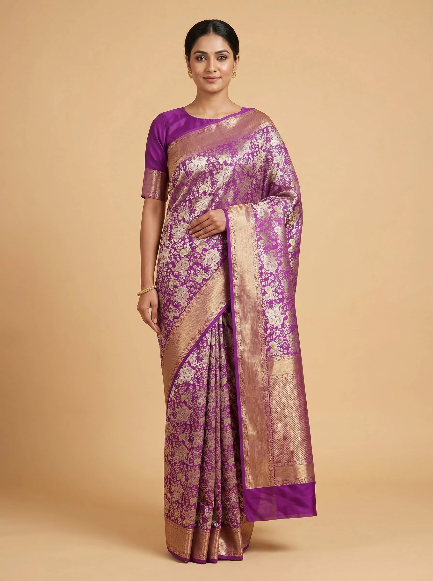 Plum Purple Handloom Saree