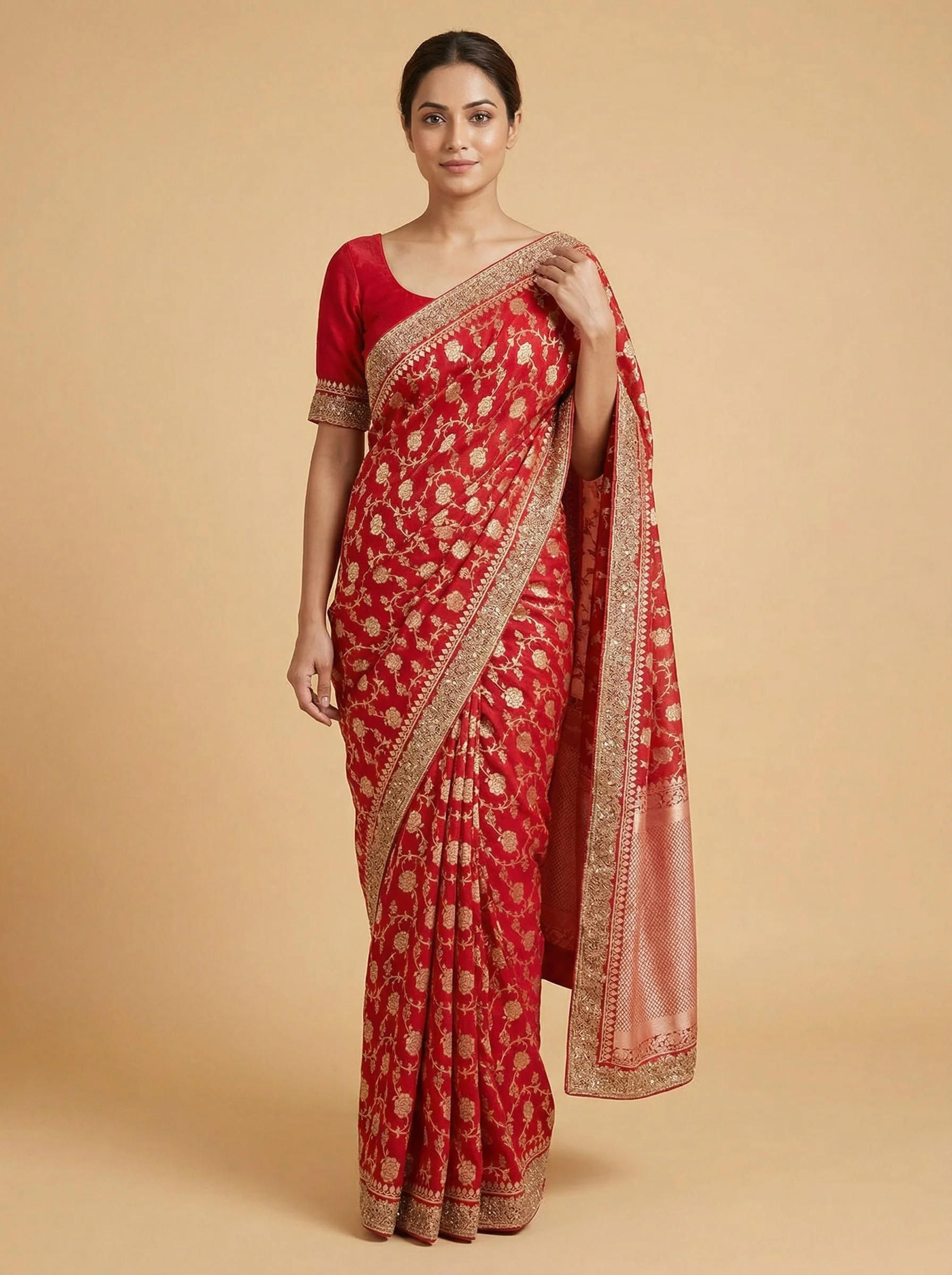 Poppy Rani Bloom Embroidered Saree